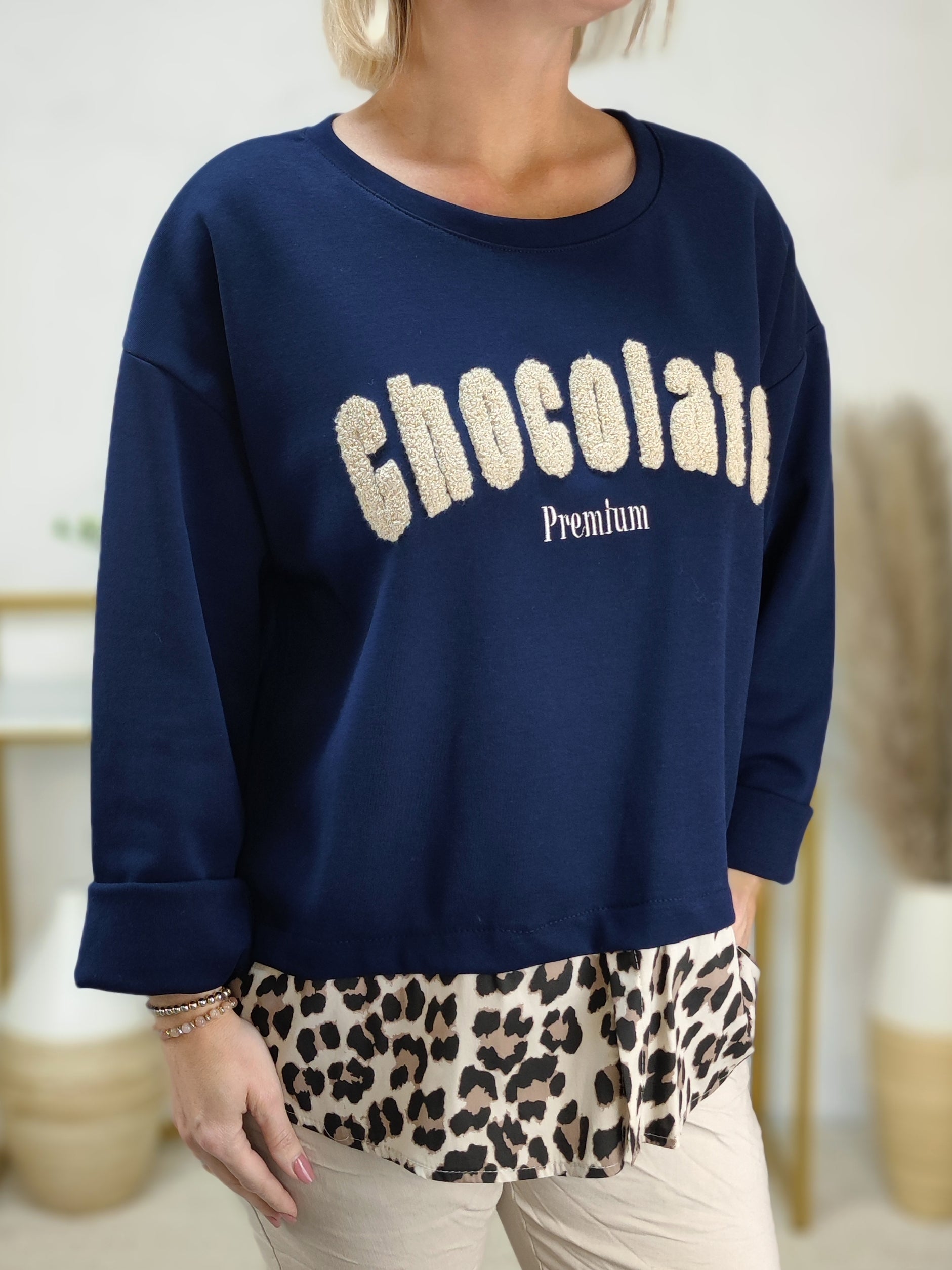 Sweatshirt "Chocolate" dunkelblau (40-42/44)