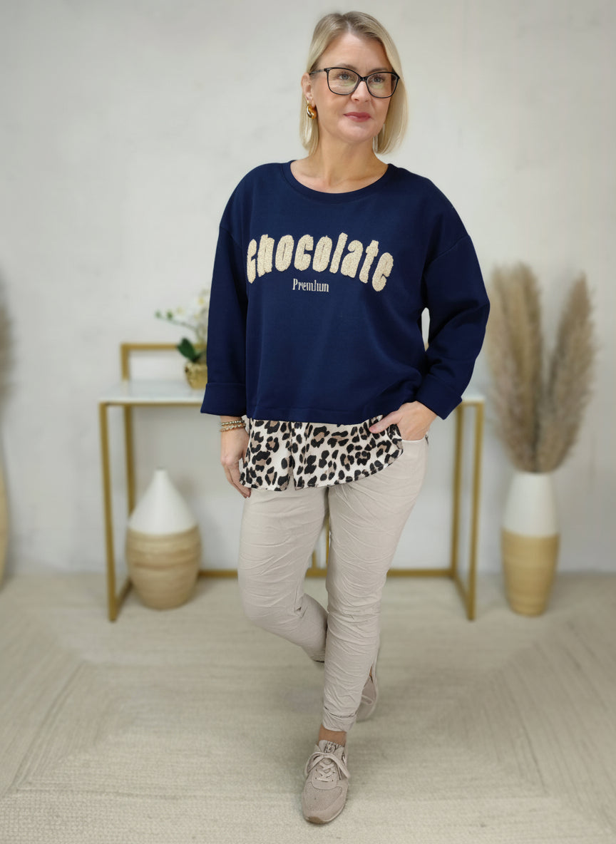 Sweatshirt "Chocolate" dunkelblau (40-42/44)