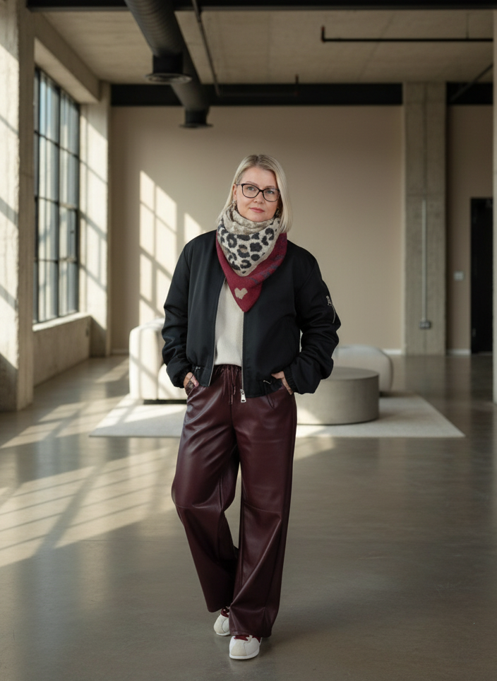 Warme Bomberjacke in schwarz (38-42)