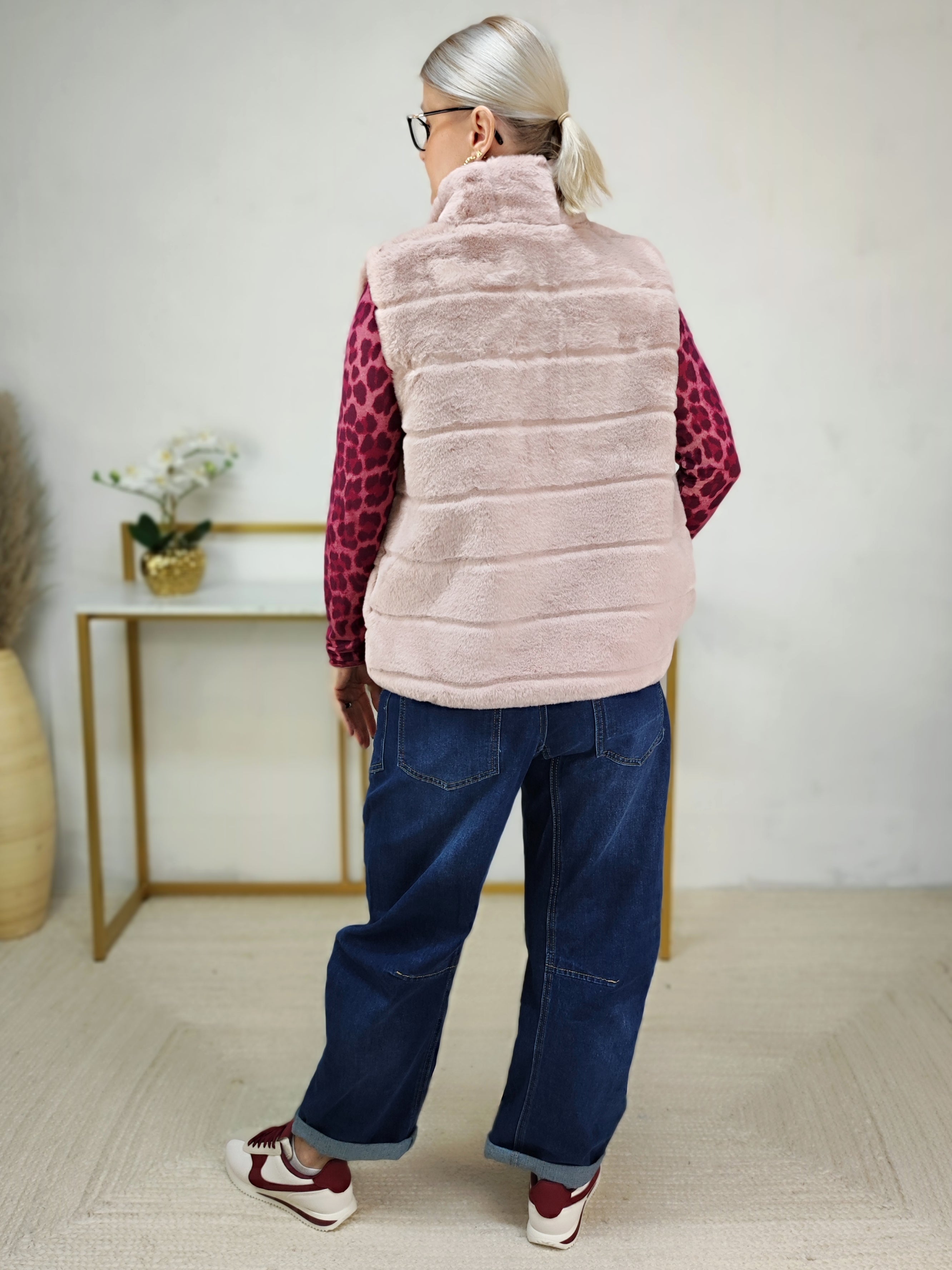 Fellweste altrosa in 2 Größen (36-40/42-44)