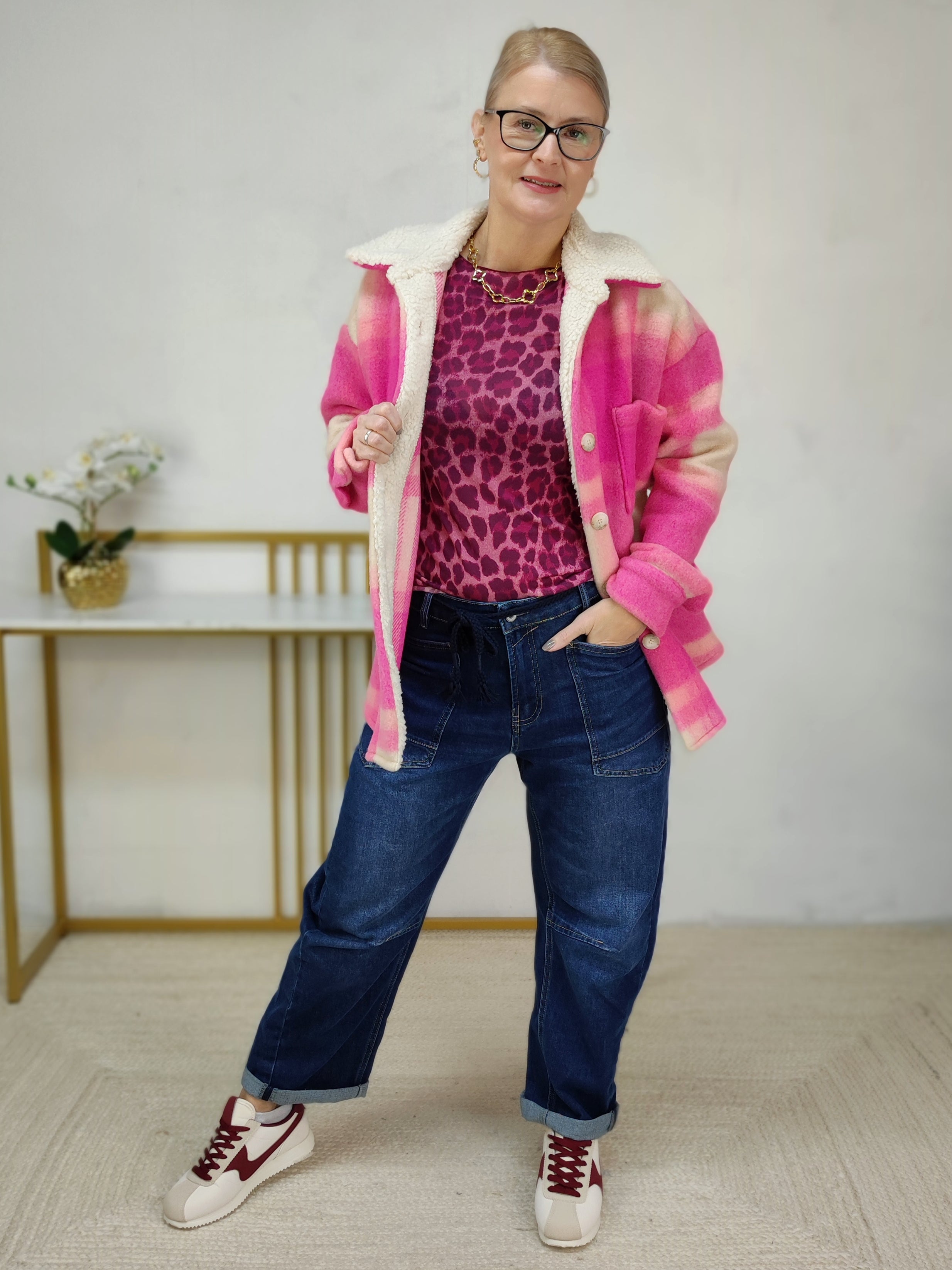 Langarm Shirt Leo/Pink (36-42)