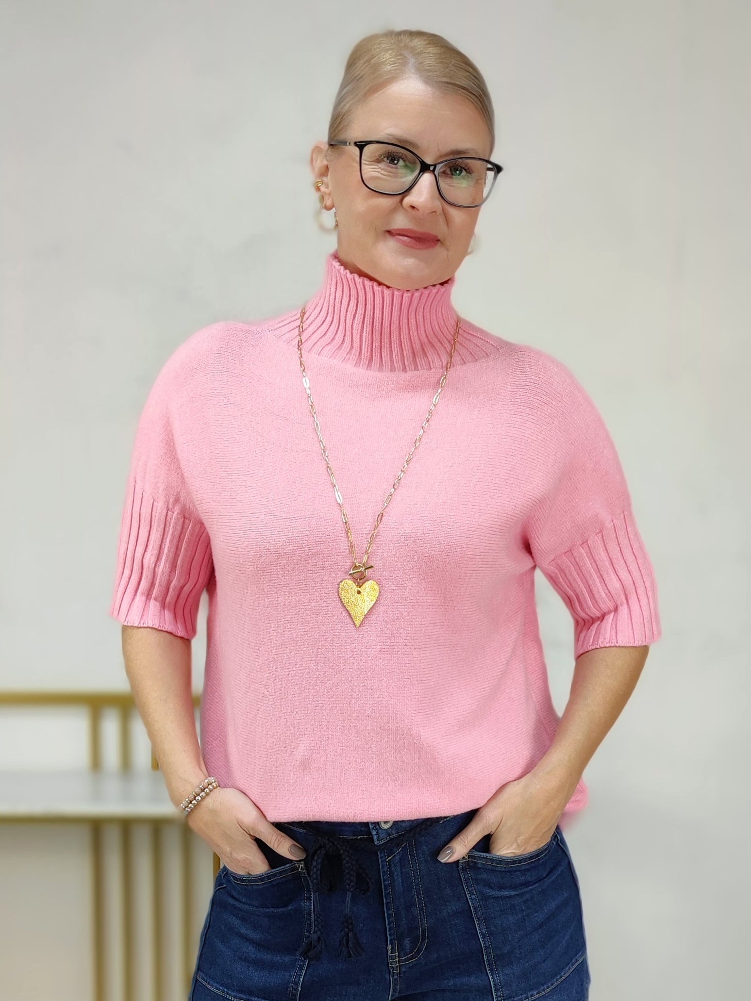 Pullover mit Turtle Neck candy (36-42)