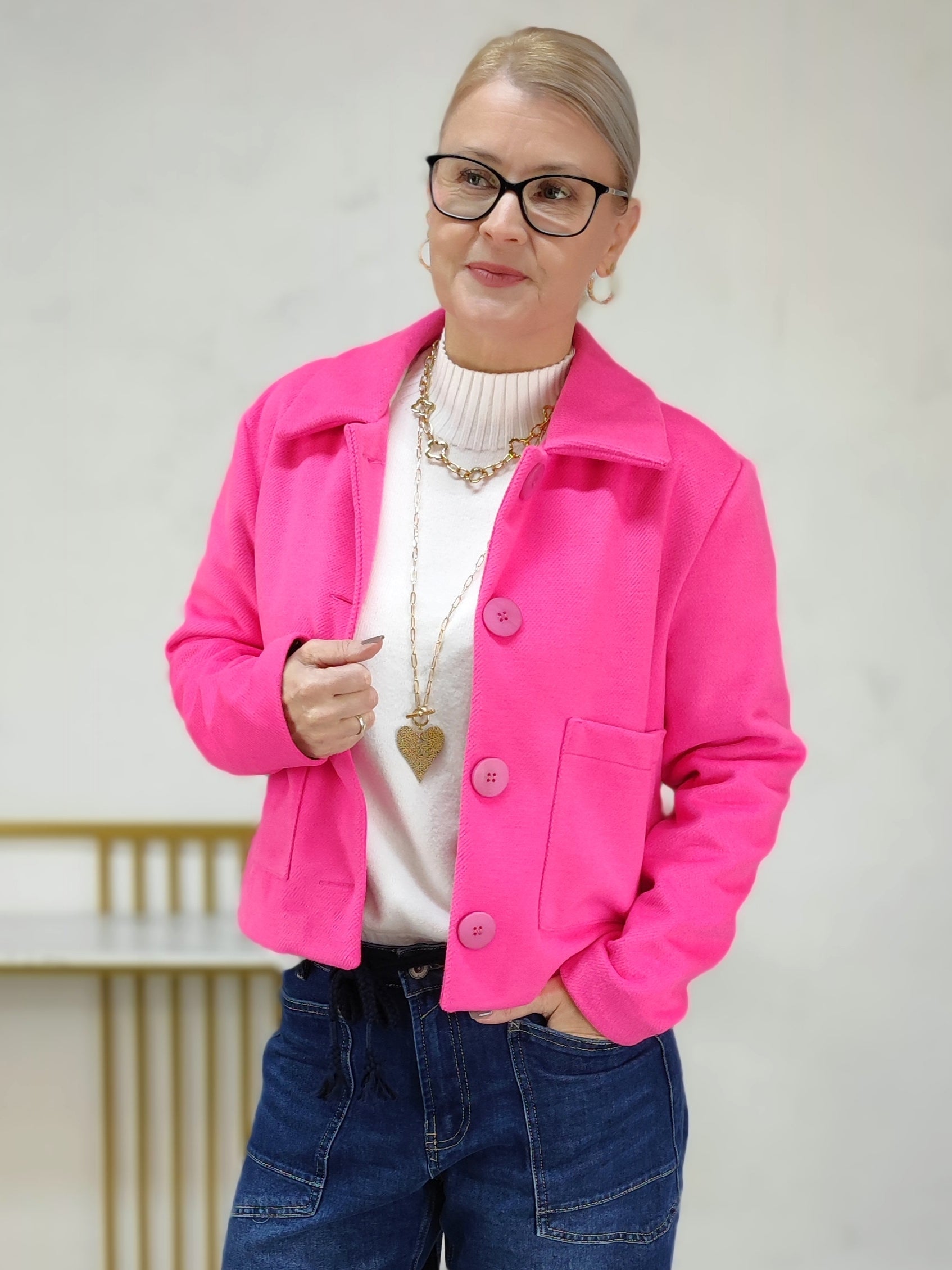 Kurz - Jacke in pink (S-XL)