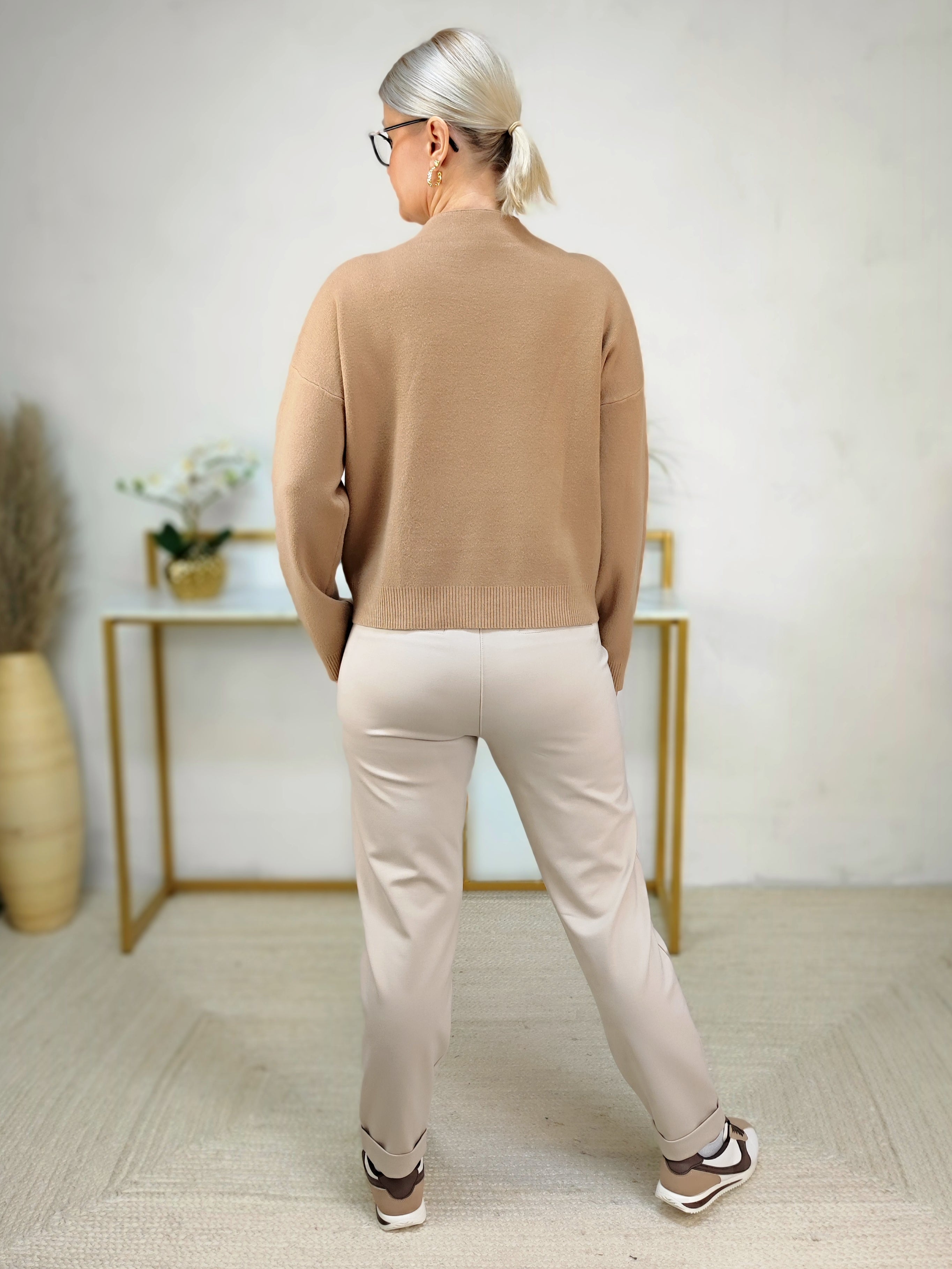 Pullover "Teddybär" in camel (36-42)