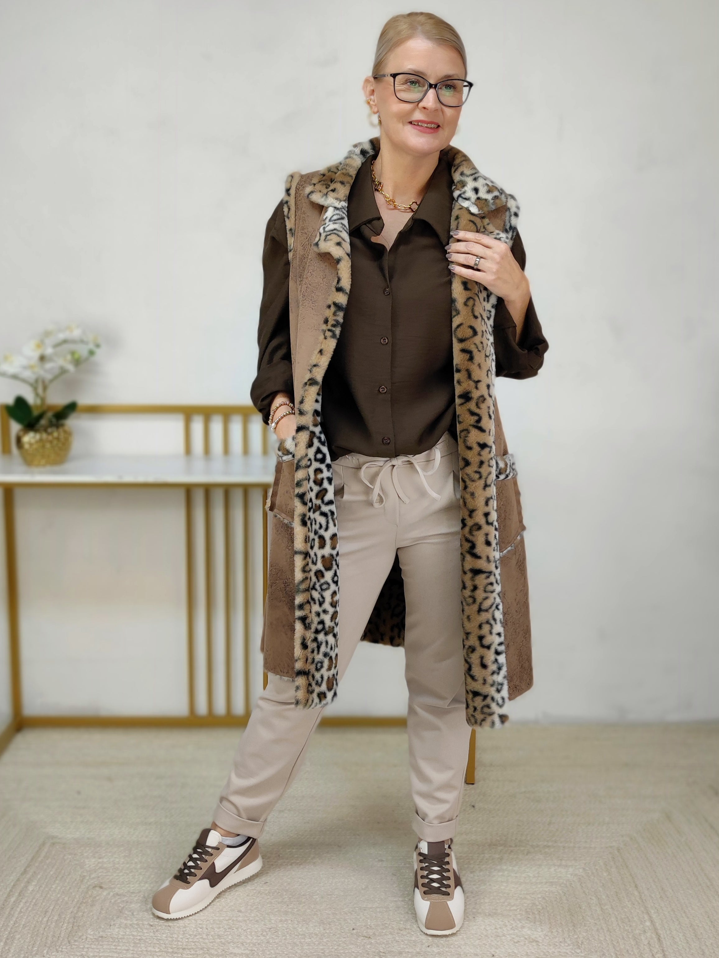 Stoffhose/Chinohose beige (S/M/L)