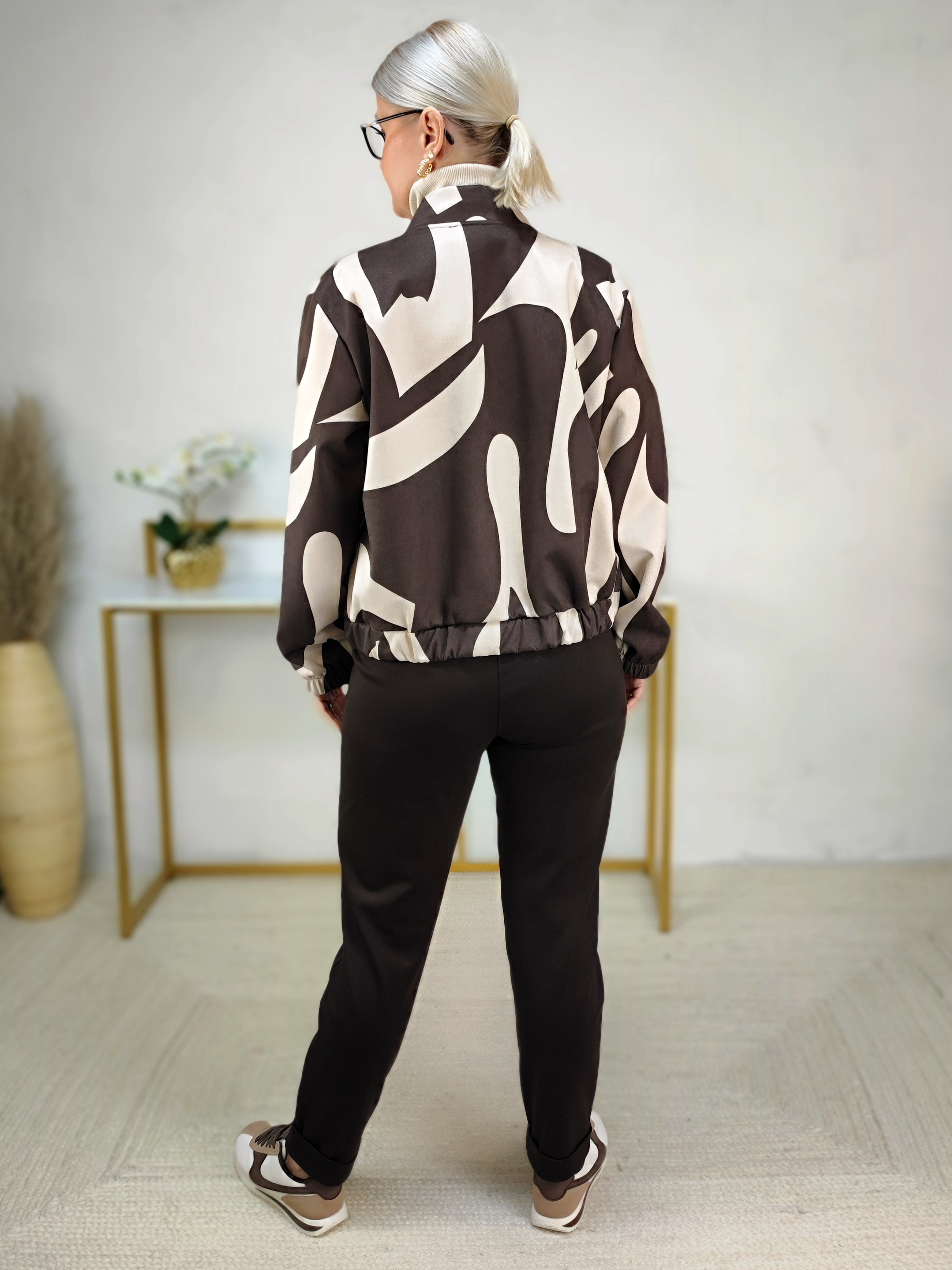 Kurzjacke "Vanessa" schoko/beige (36-42)