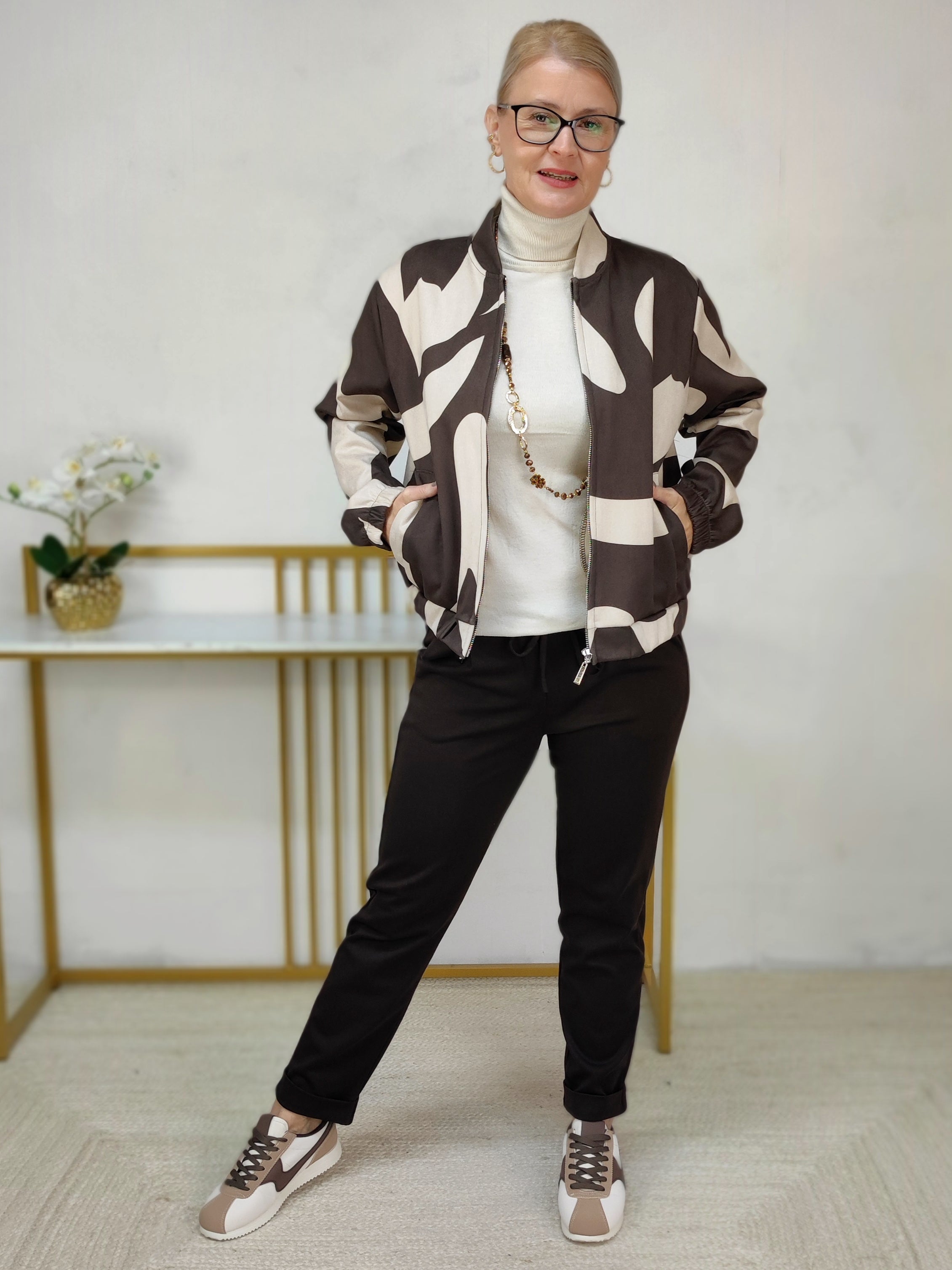 Kurzjacke "Vanessa" schoko/beige (36-42)