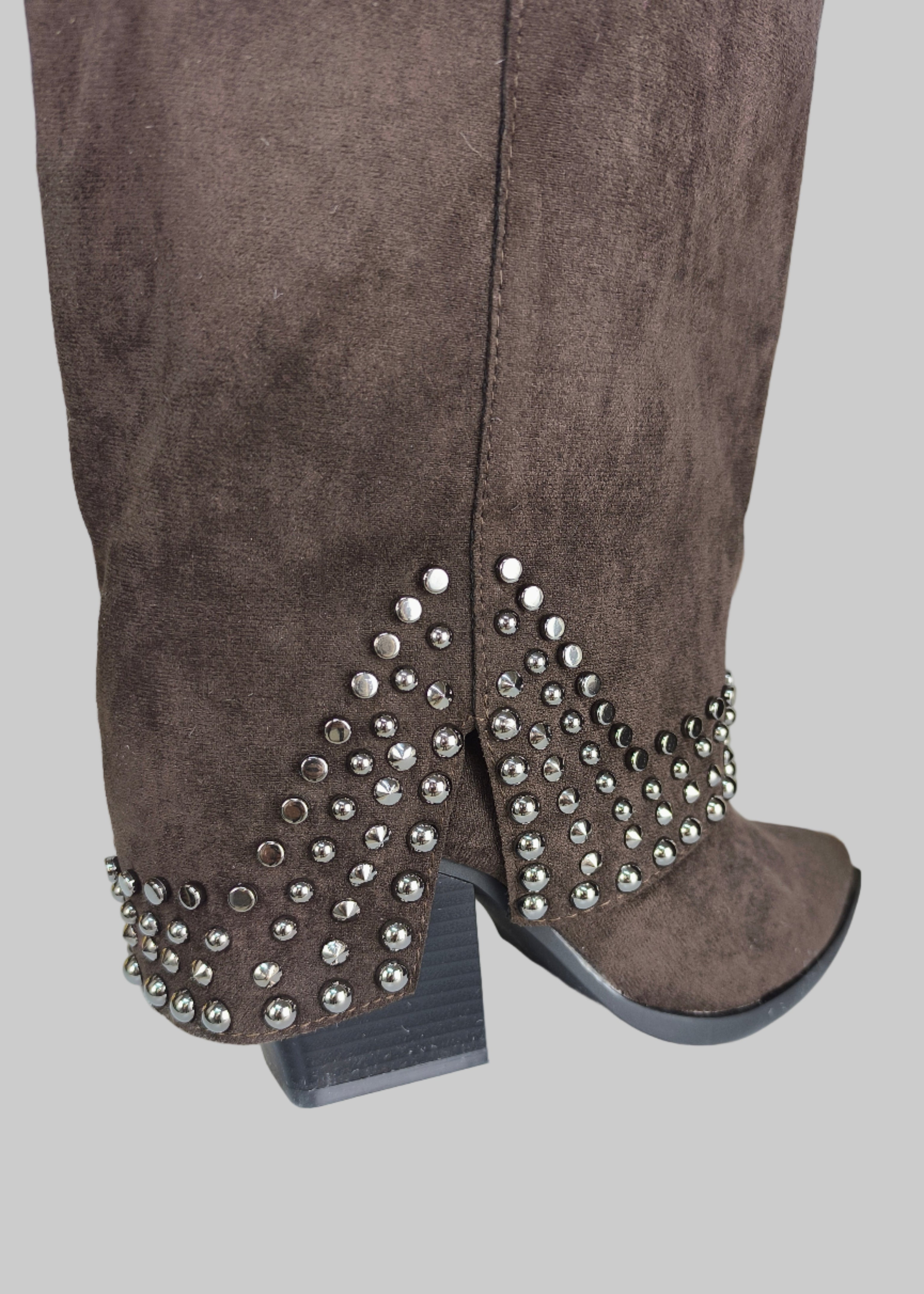 Coole Langschaft Stiefel im Western Style schoko (36-41)