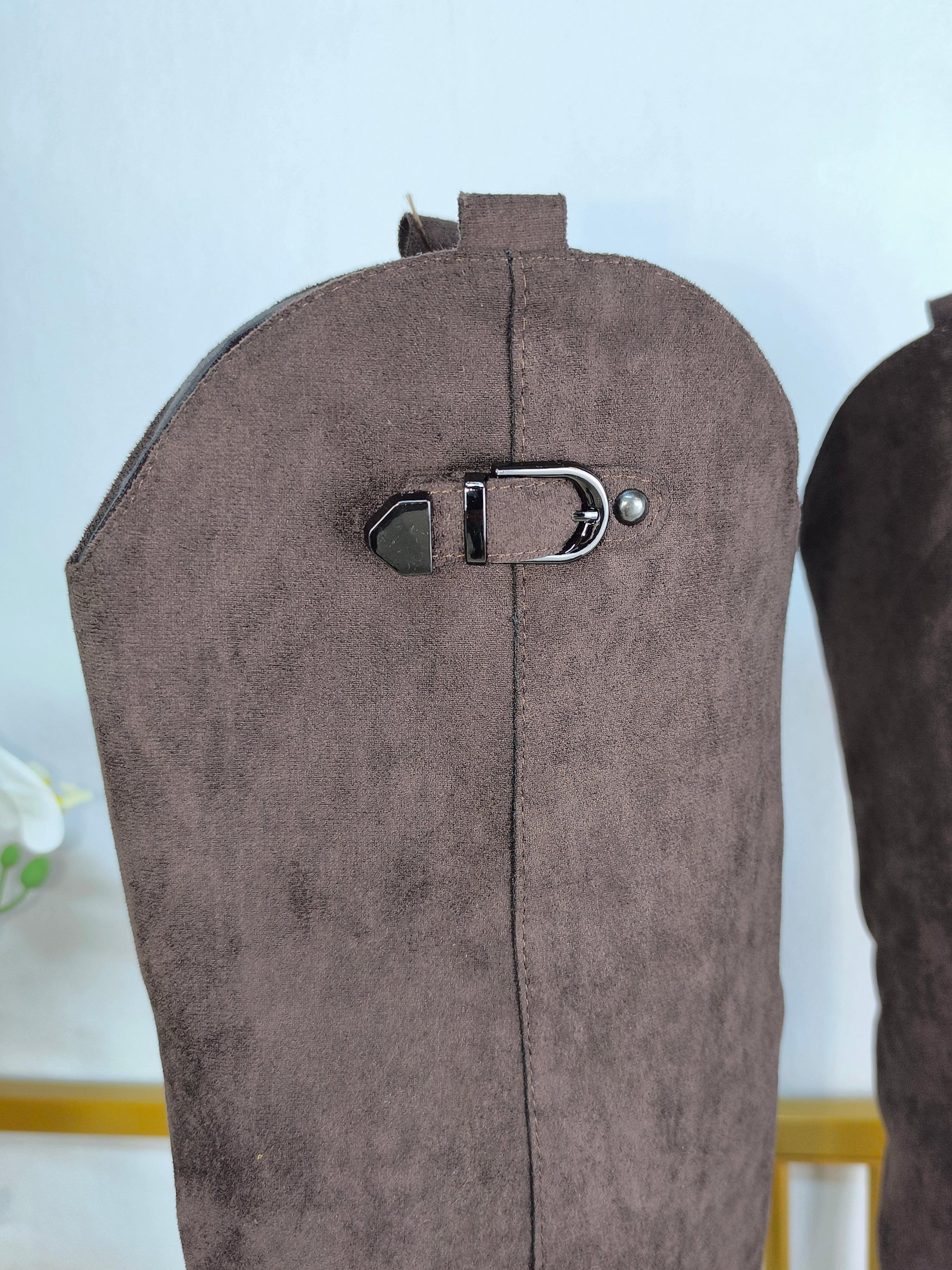 Coole Langschaft Stiefel im Western Style schoko (36-41)