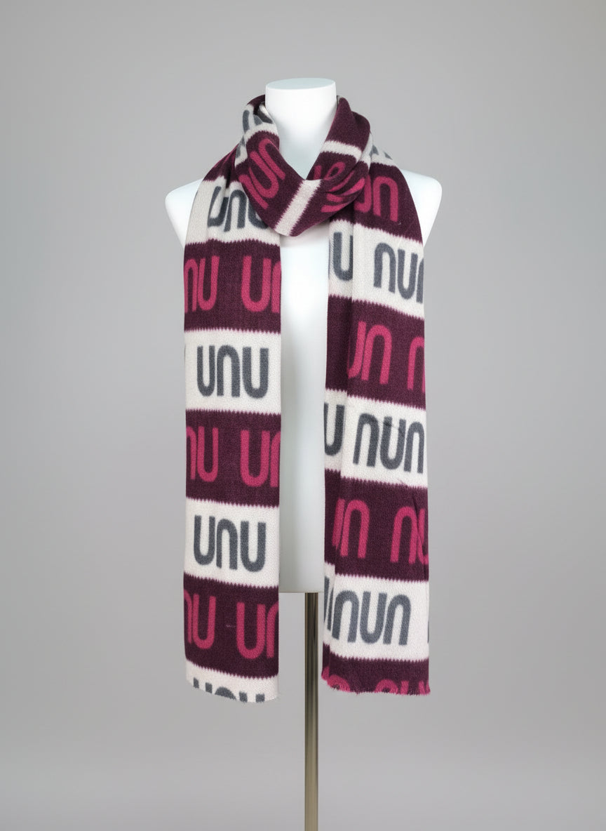 Wollschal/Wendeschal Beige/Vino