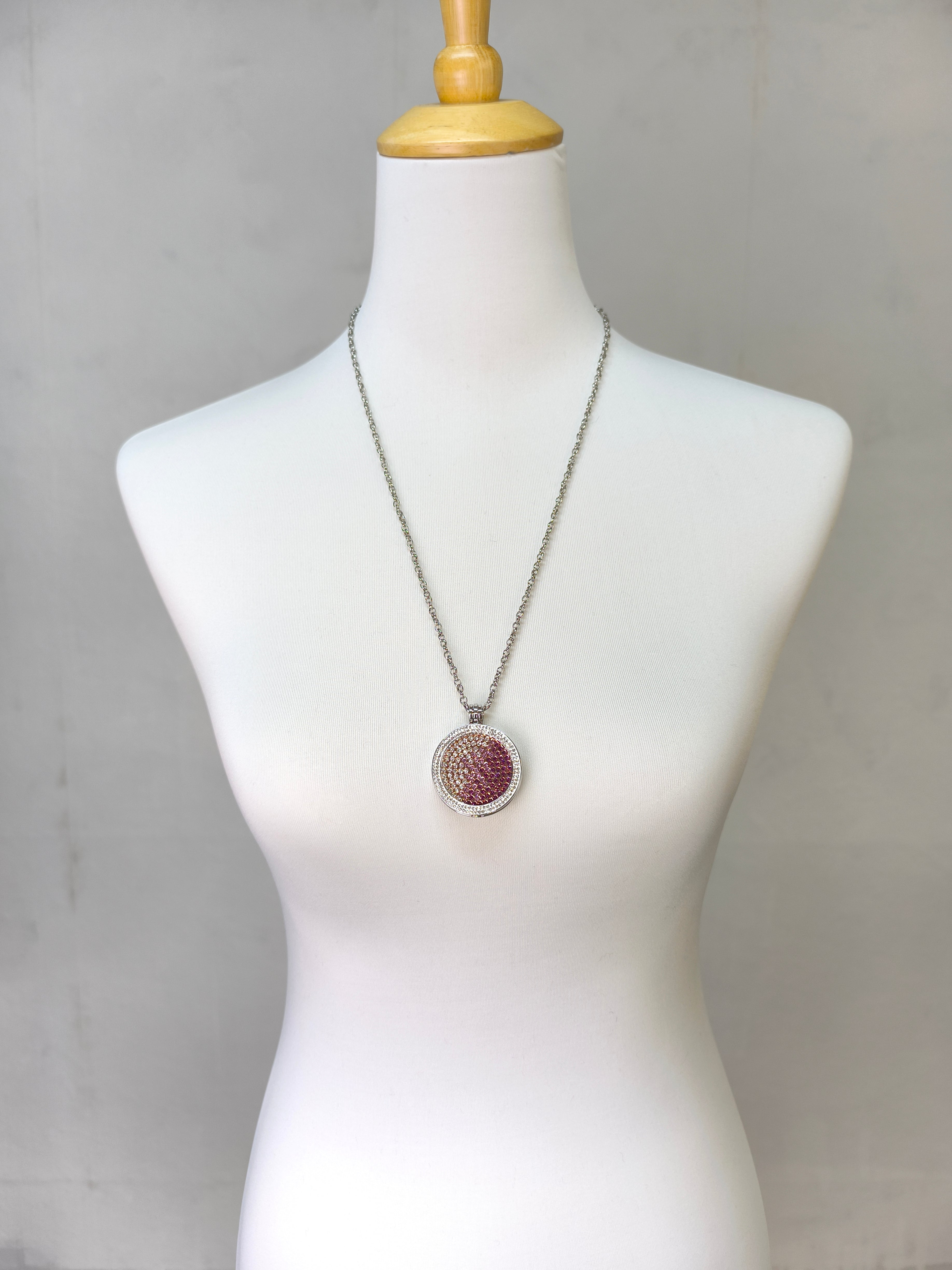 Medaillon Kette/Wechselkette in silber/vino