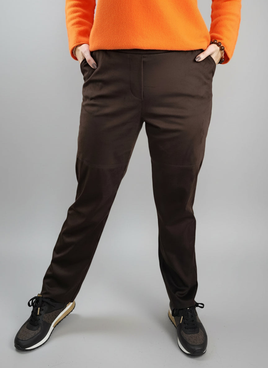 Stoffhose in Wildleder Optik schoko (S-XL)
