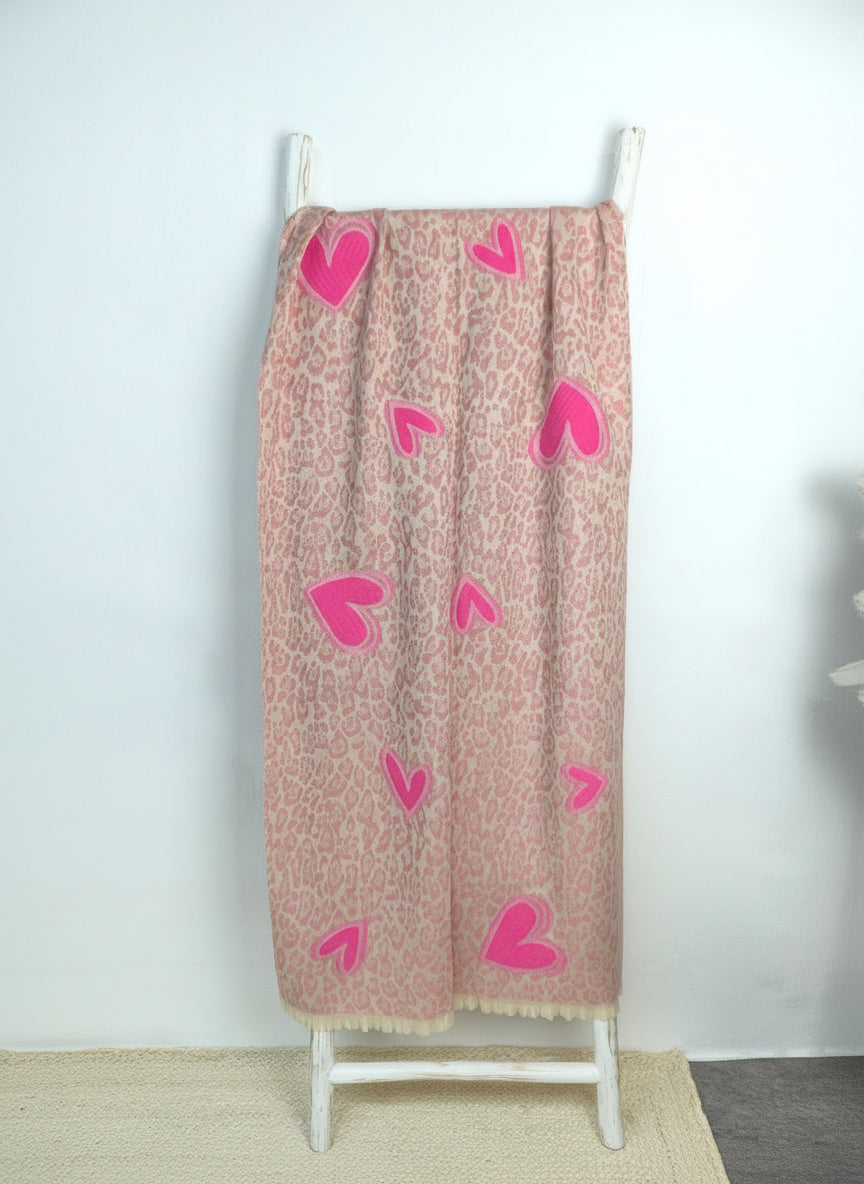 Weicher Kuschelschal im beige/rosa/pink Mix