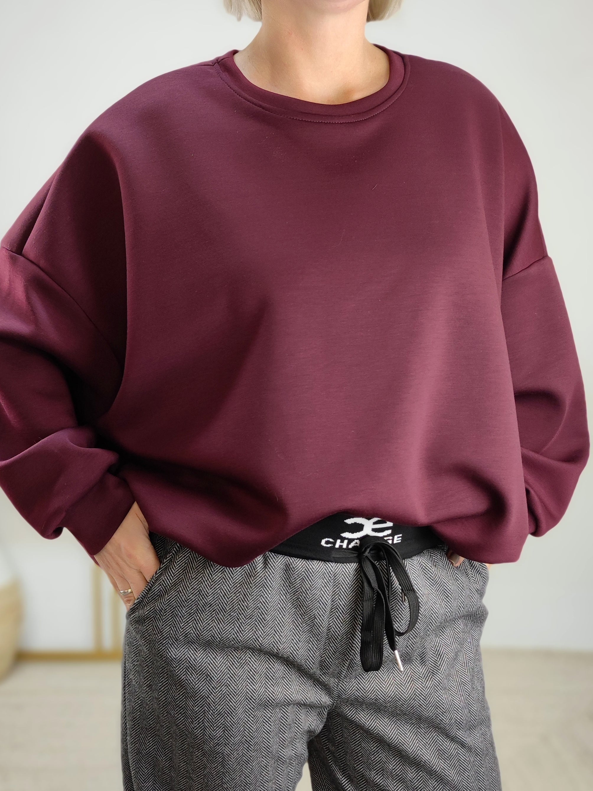 Sweatshirt einfarbig vino im Blusen Style (38-42/44)