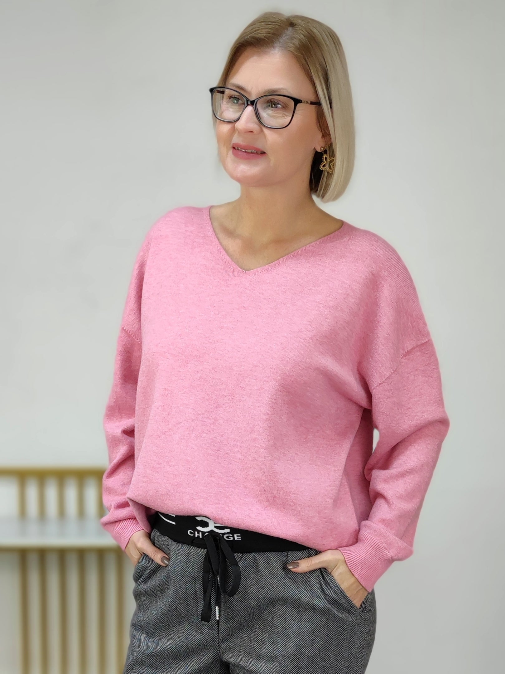 Pullover einfarbig dunkles altrosa (38/40-42/44)