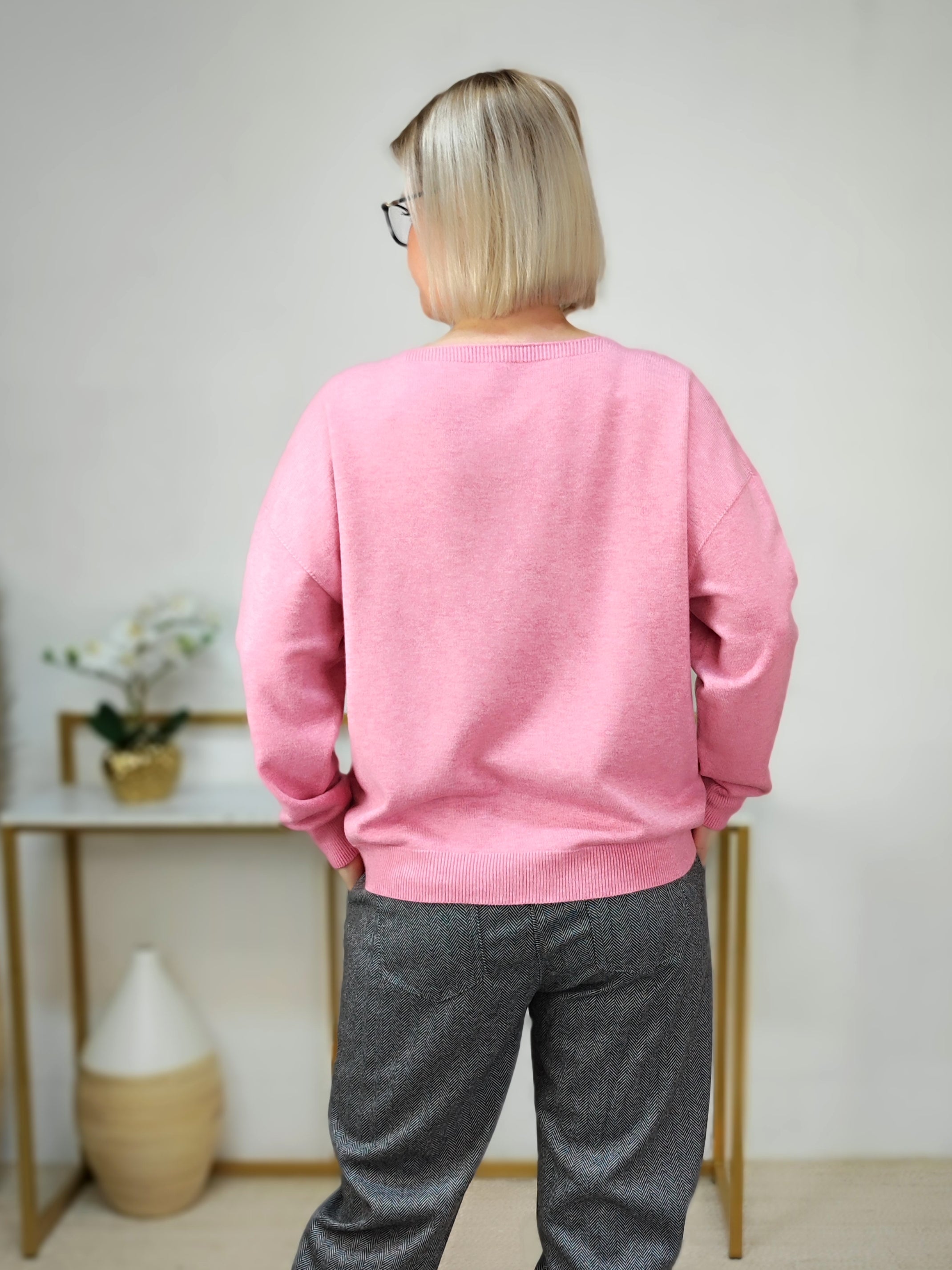 Pullover einfarbig dunkles altrosa (38/40-42/44)