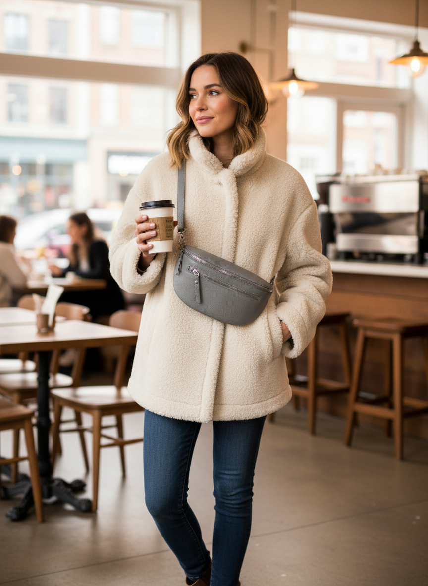 Bodybag/Crossbag/Bauchtasche in grau