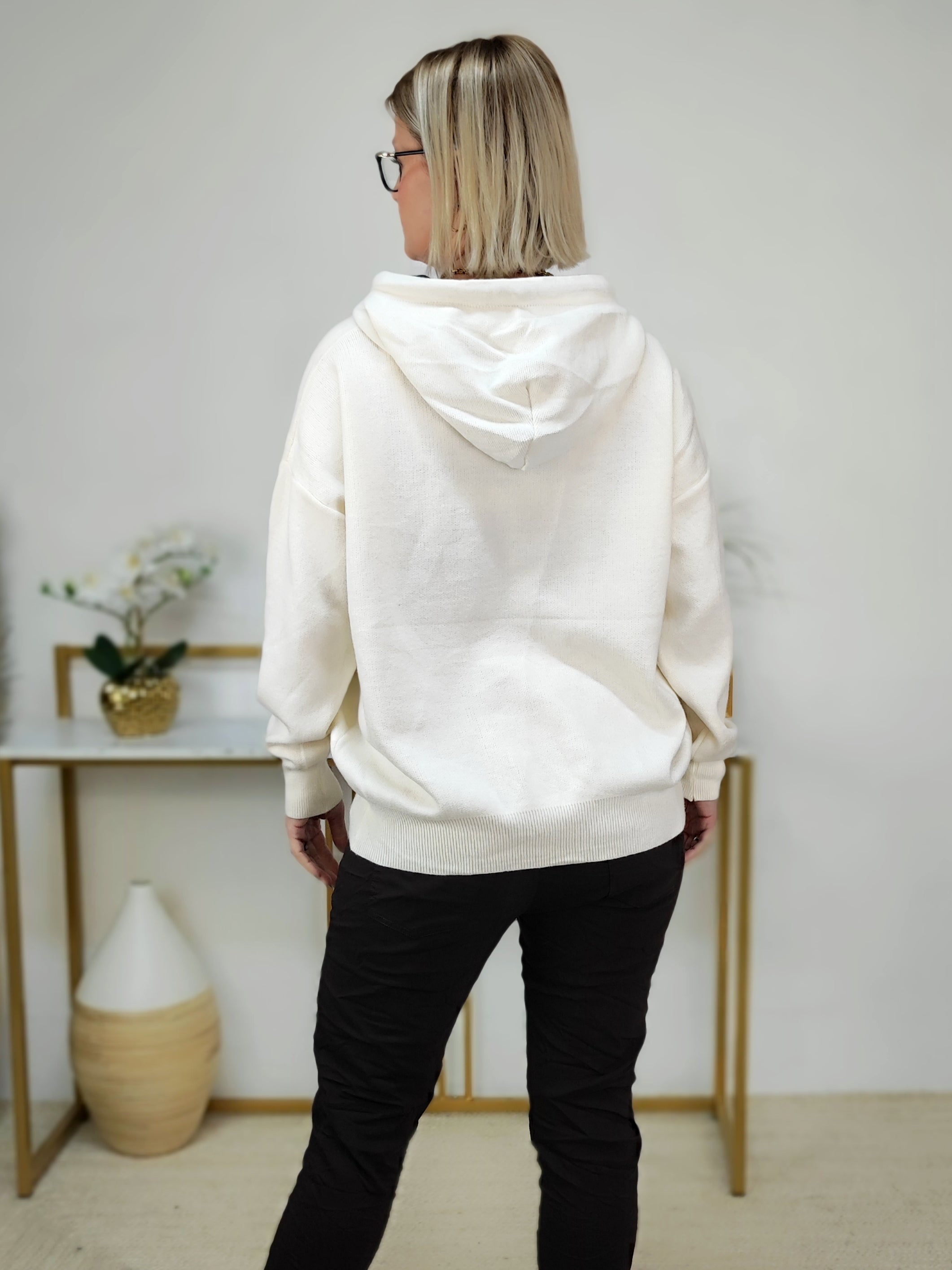 Strick Hoodie "Cool Mum" in creme (38-42/44)