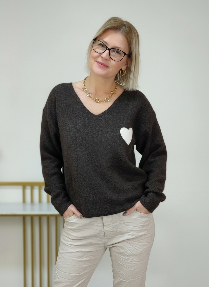 Pullover "Love Yourself" schoko (36-42)