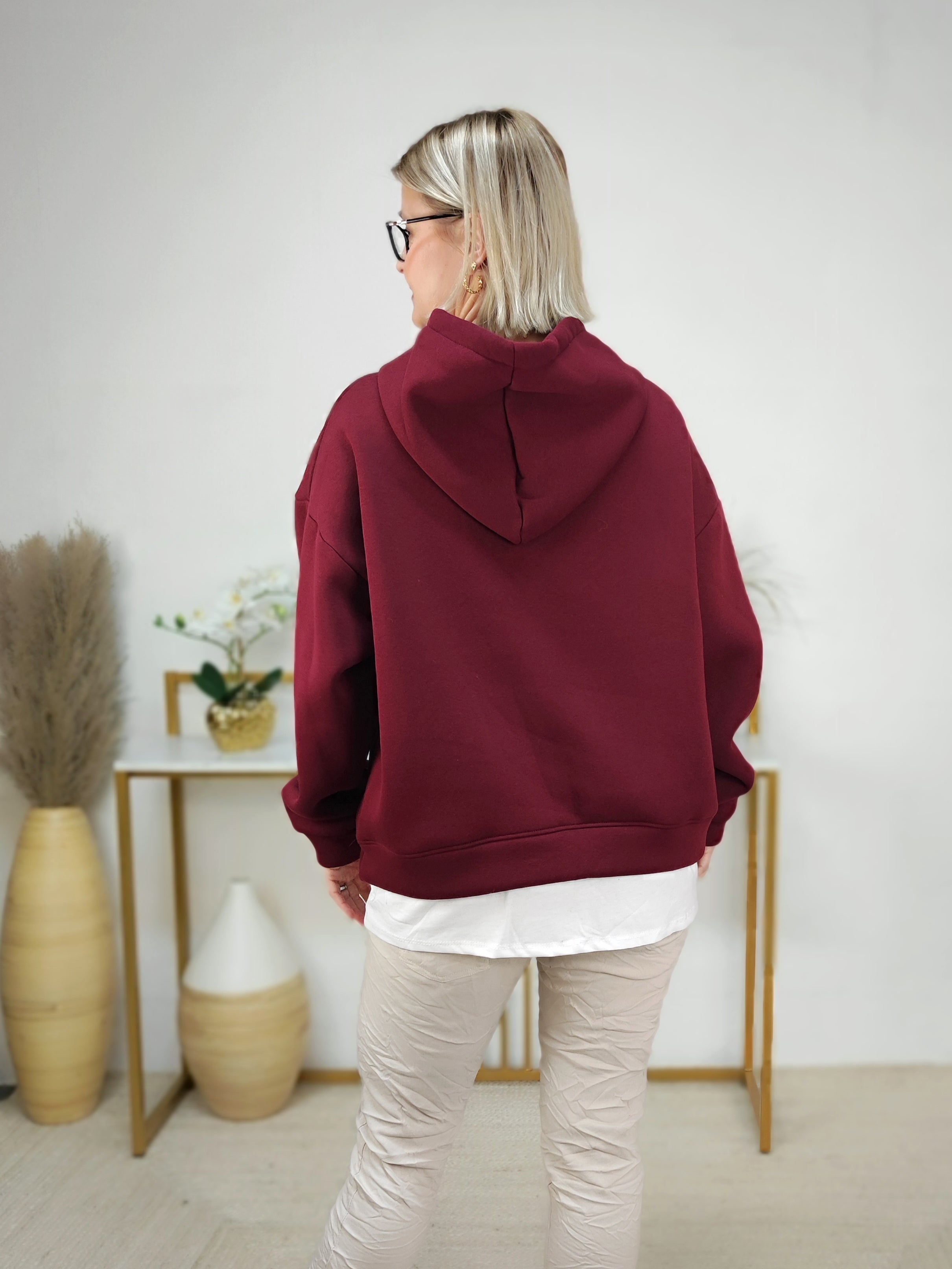 Sweatshirt/Hoodie "London" in vino (38-44)