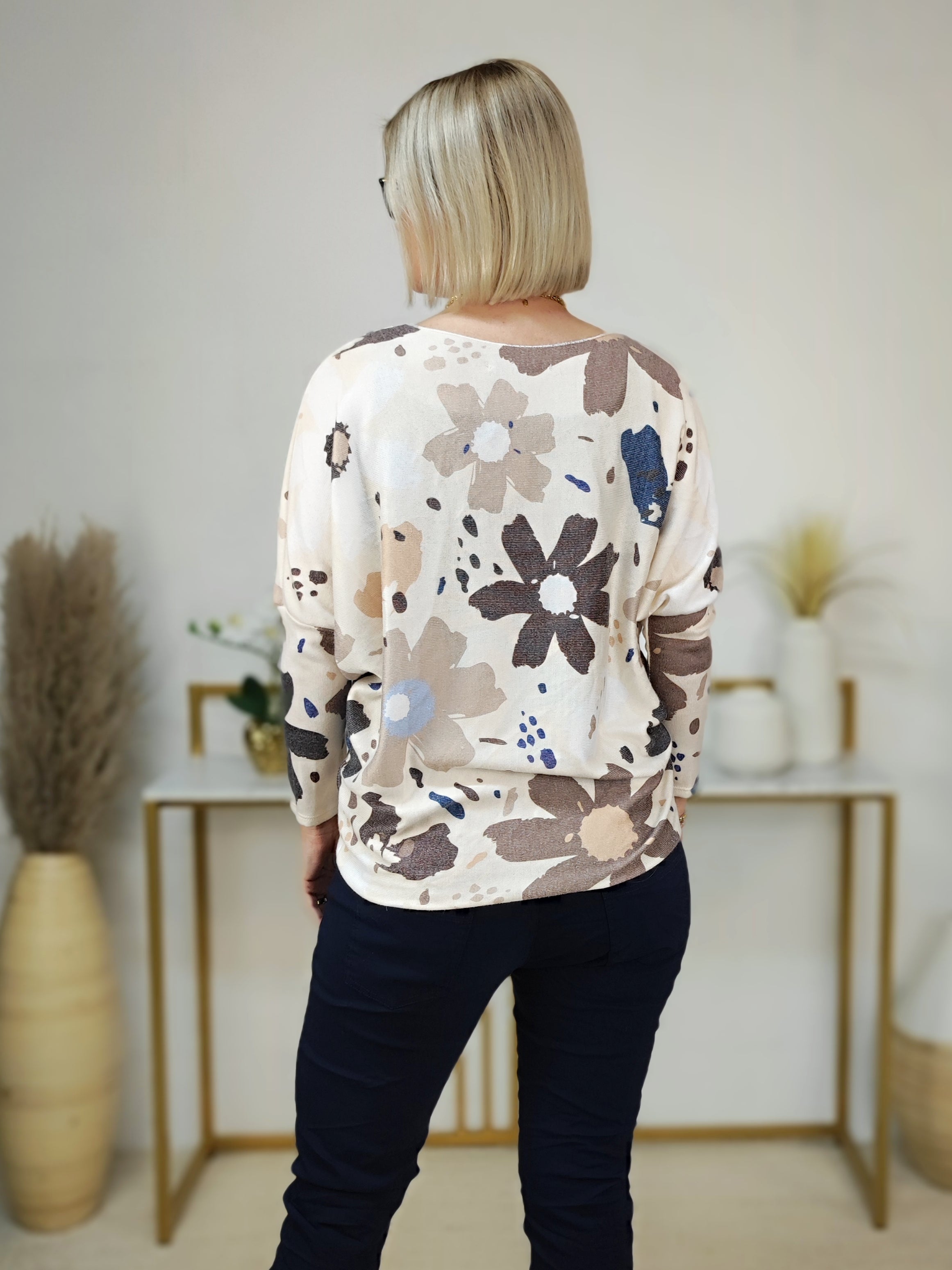 Leichtes Strick Shirt "Enjoy" blau (36-40/42)