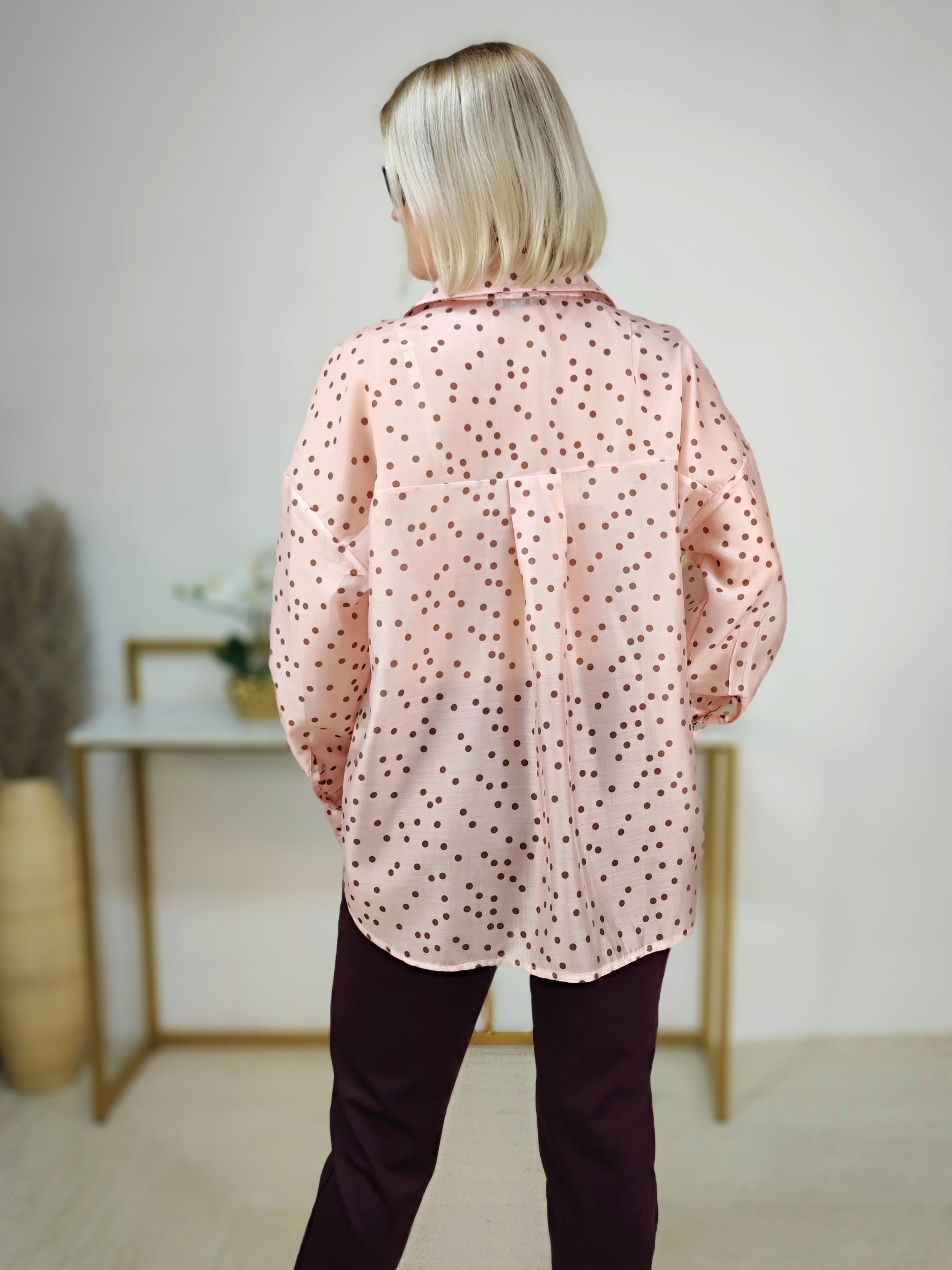 Pastellfarbene Polka Dots Bluse (38-42/44)