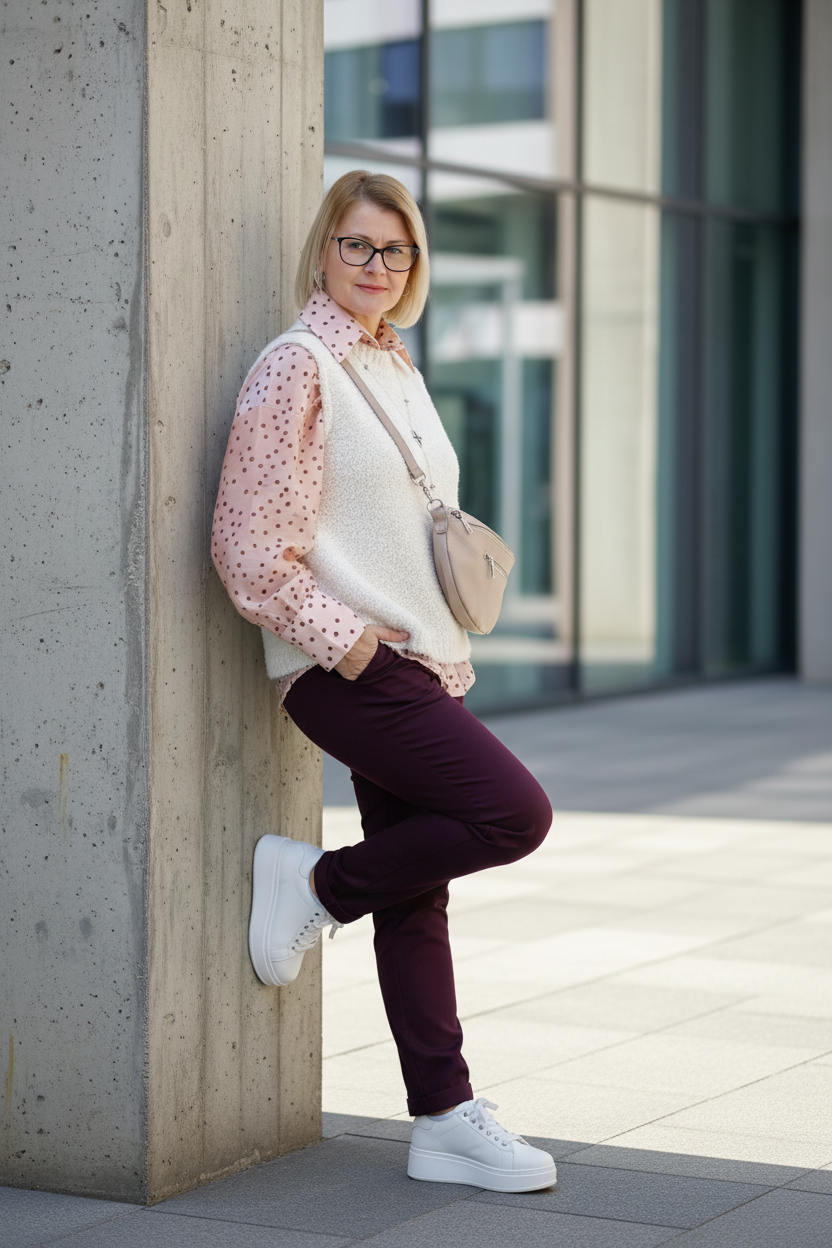 Strickweste in wollweiß (36-42)