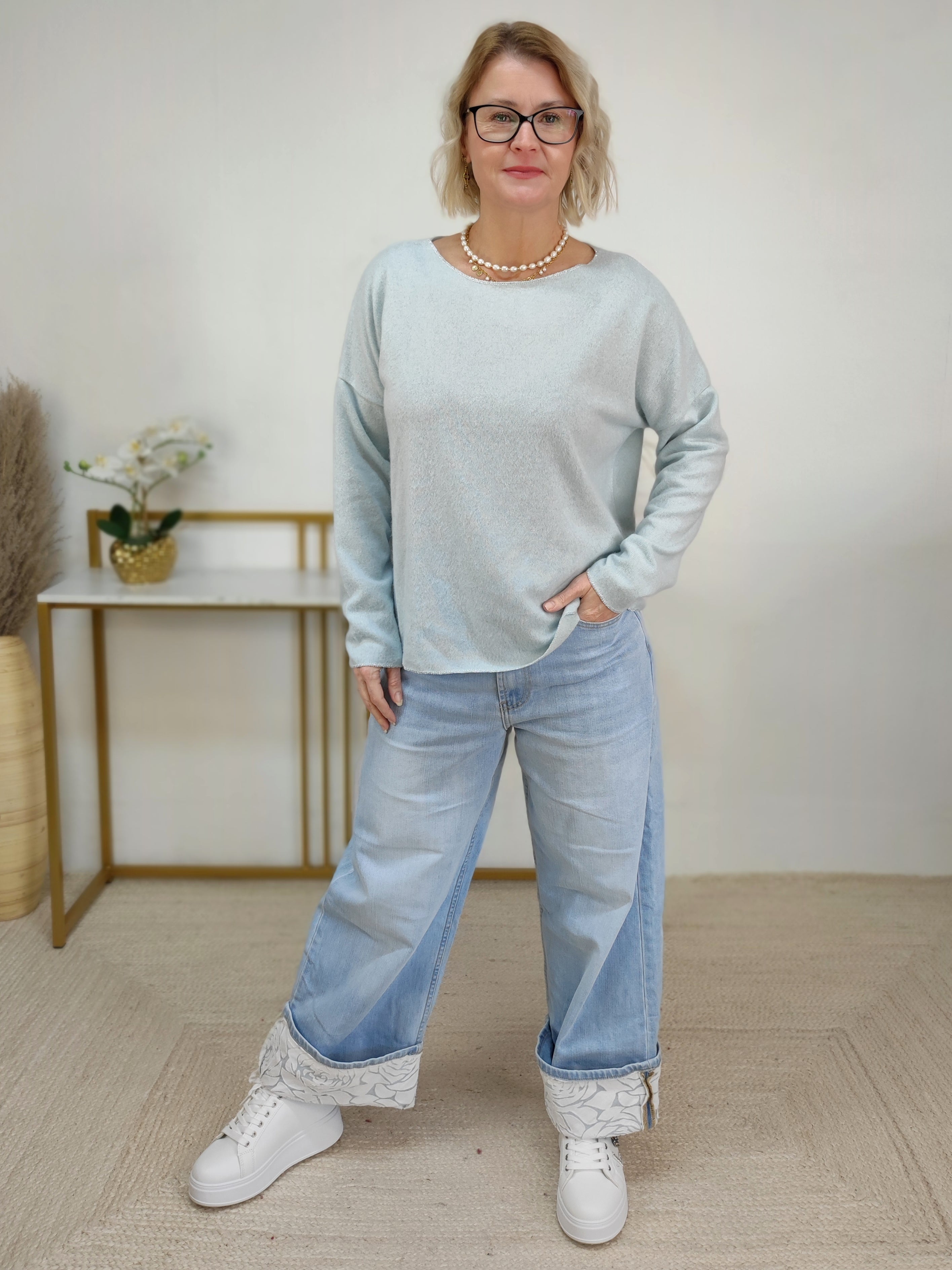 Leichter Pullover "Cornelia" pastell - hellblau (36-42)