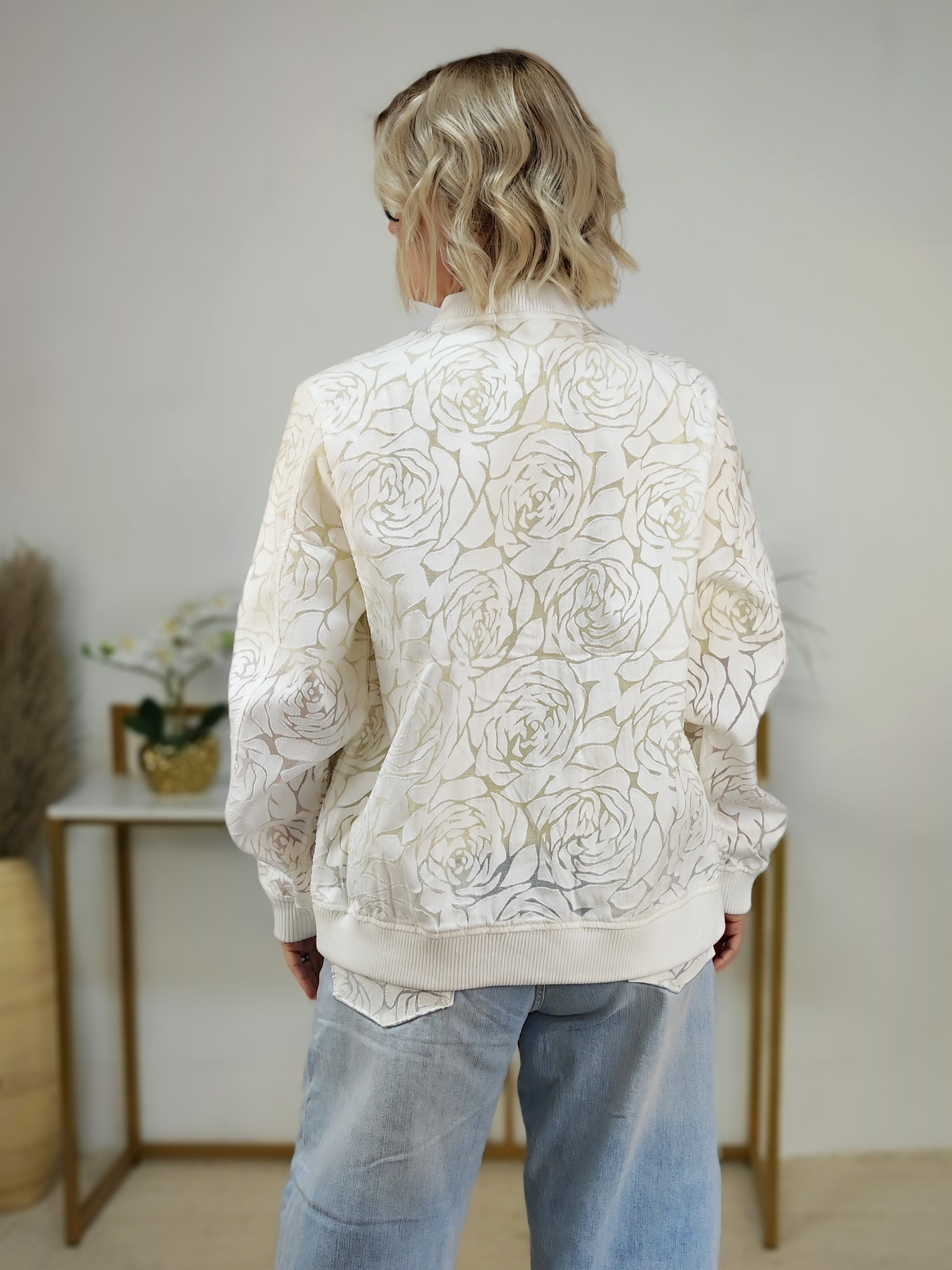 Spitzenjacke "Rose" im Blouson Stil weiss (38/40 und 42/44)