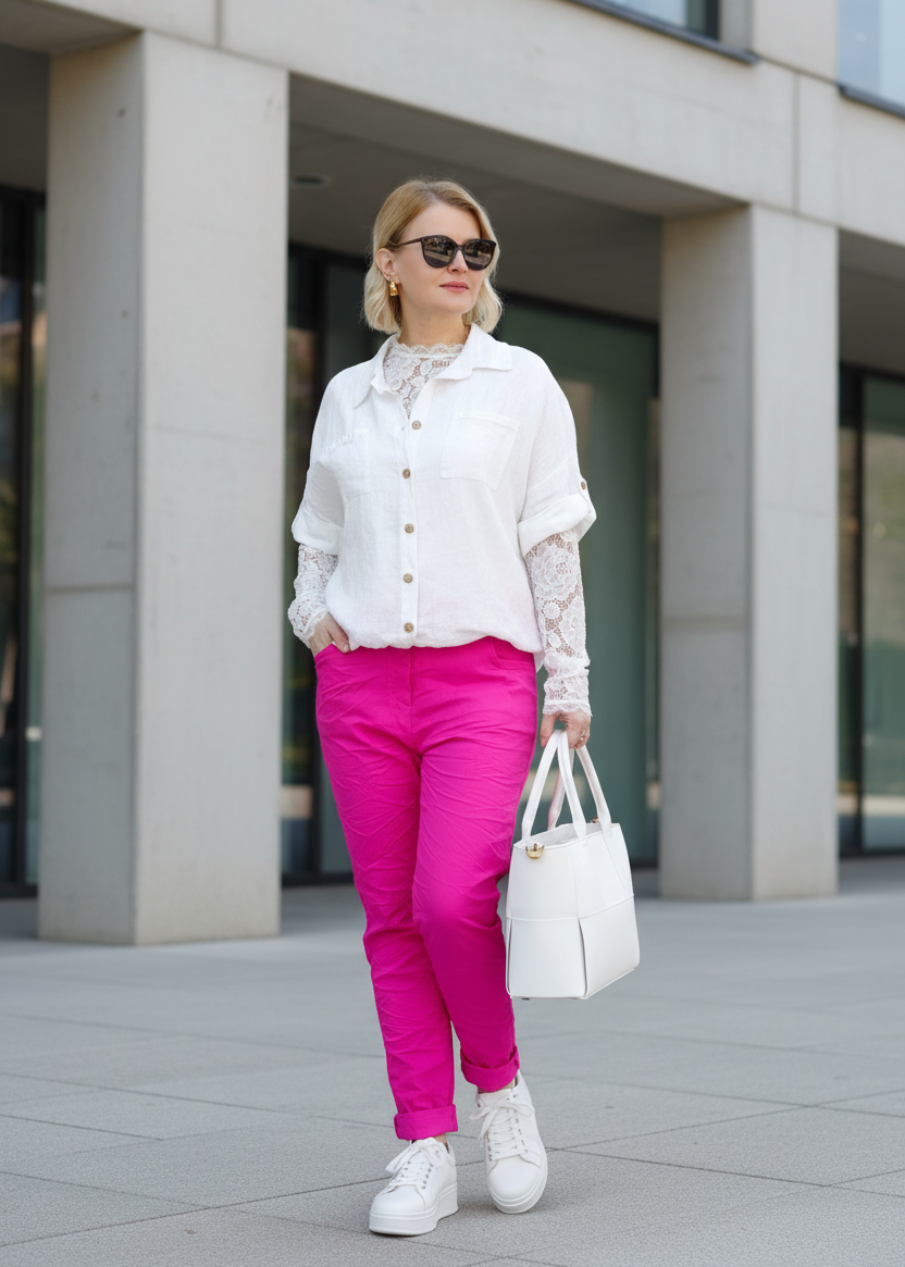 Leinen Bluse weiss (38-42/44)