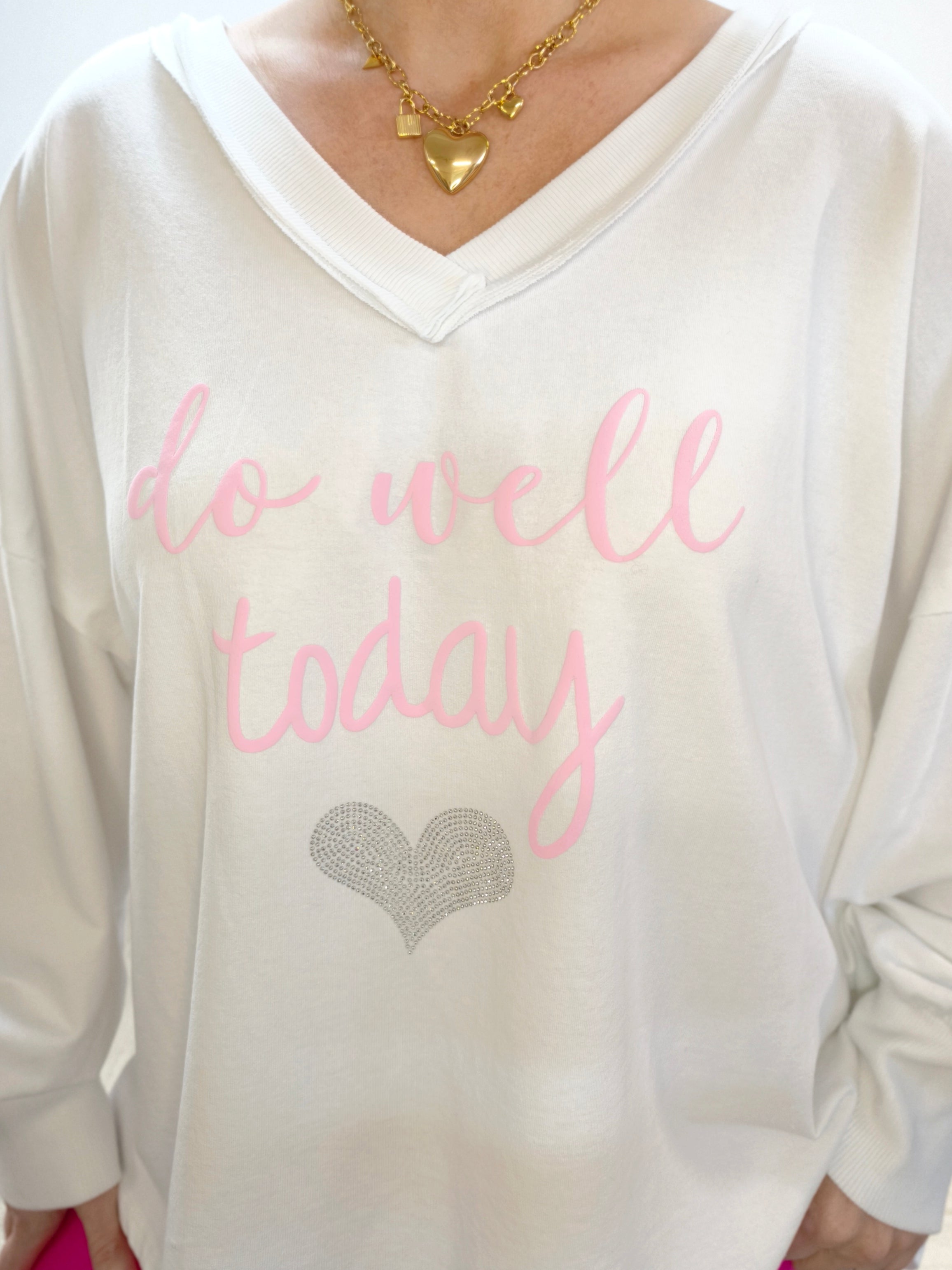 Leichtes Sweatshirt "Do well..." weiss (42-46/48)