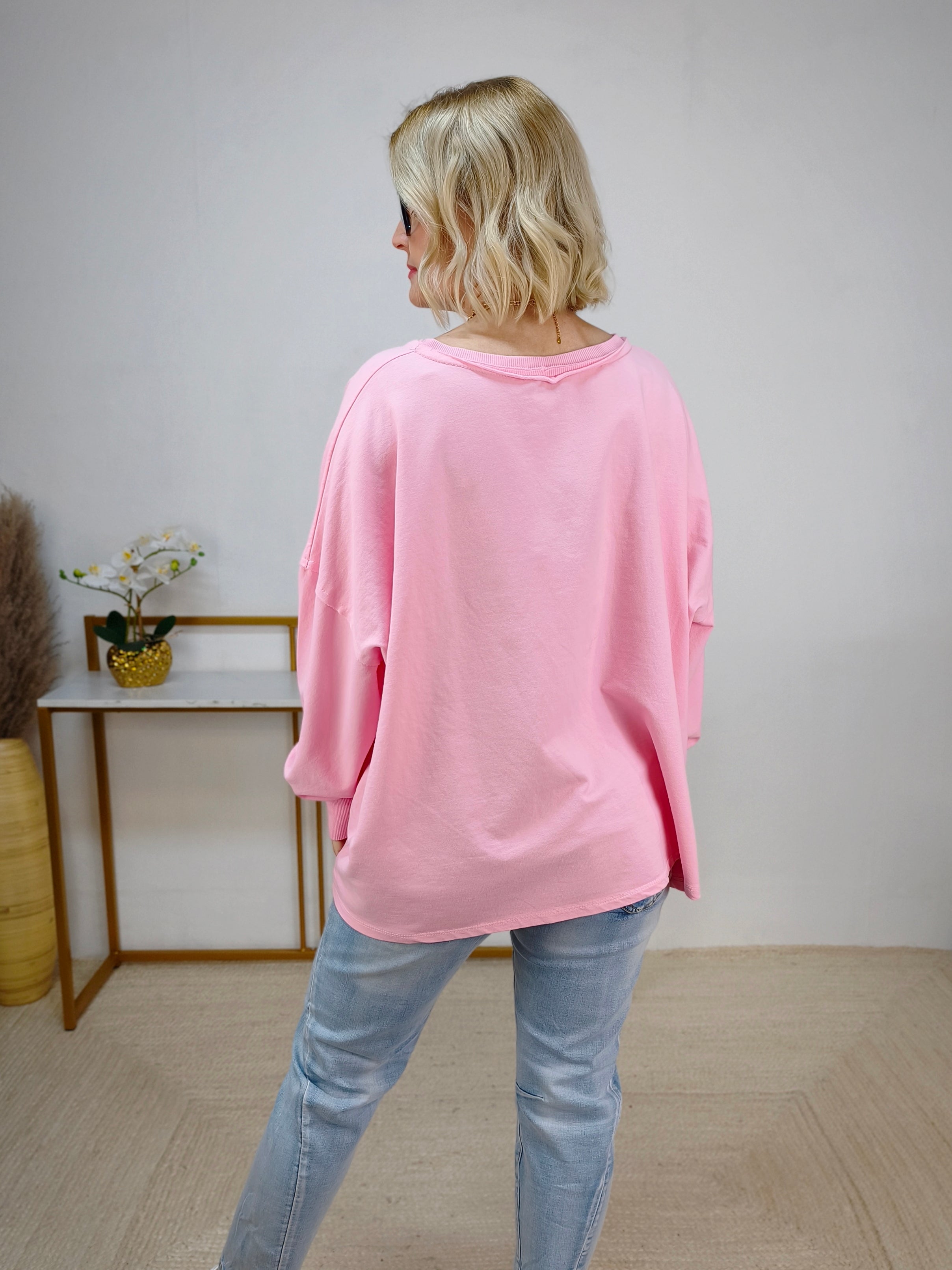 Leichtes Sweatshirt "Do well..." rosa (42-46/48)