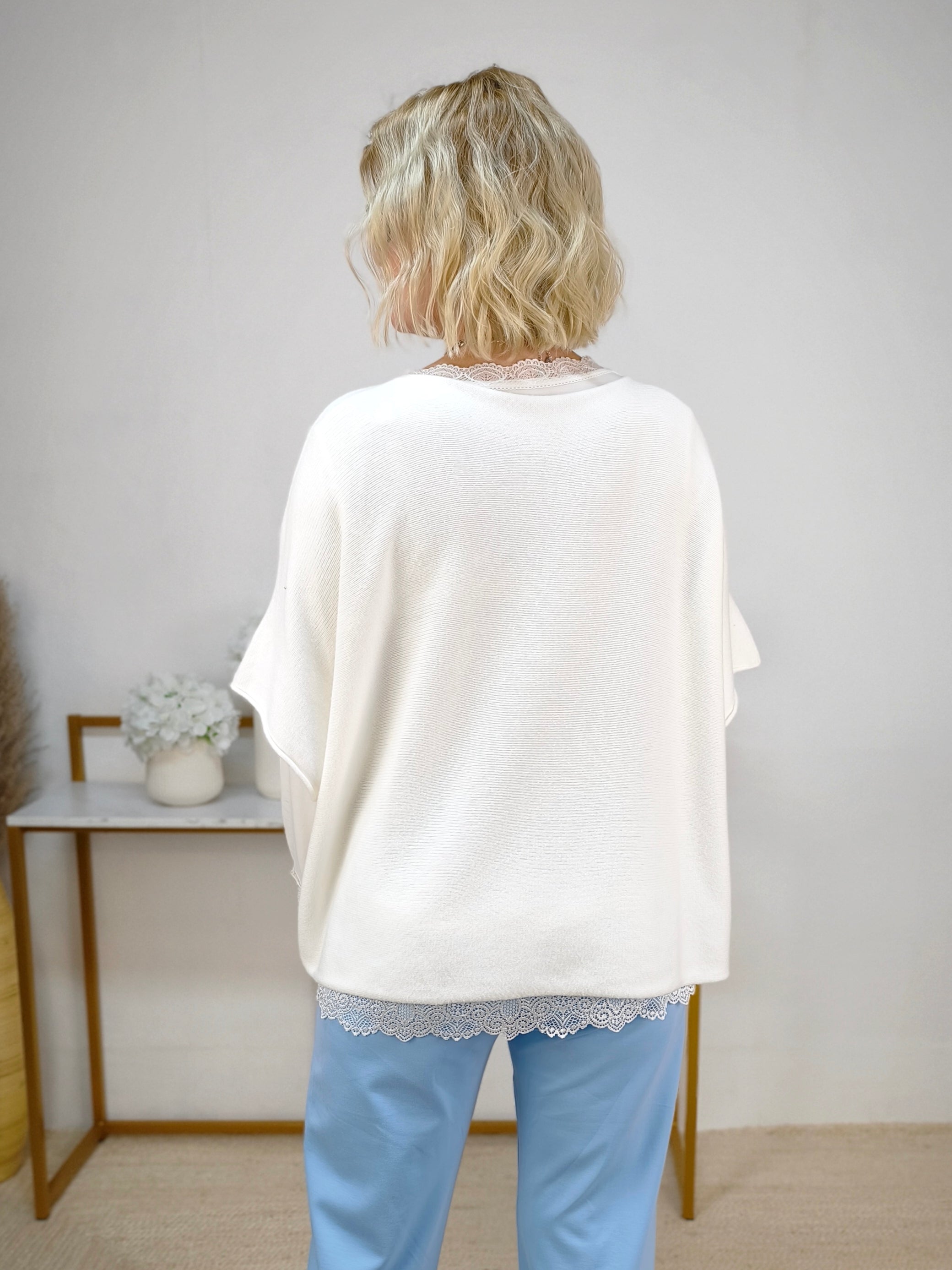 Pulli uni weiss kurzarm (38-44)