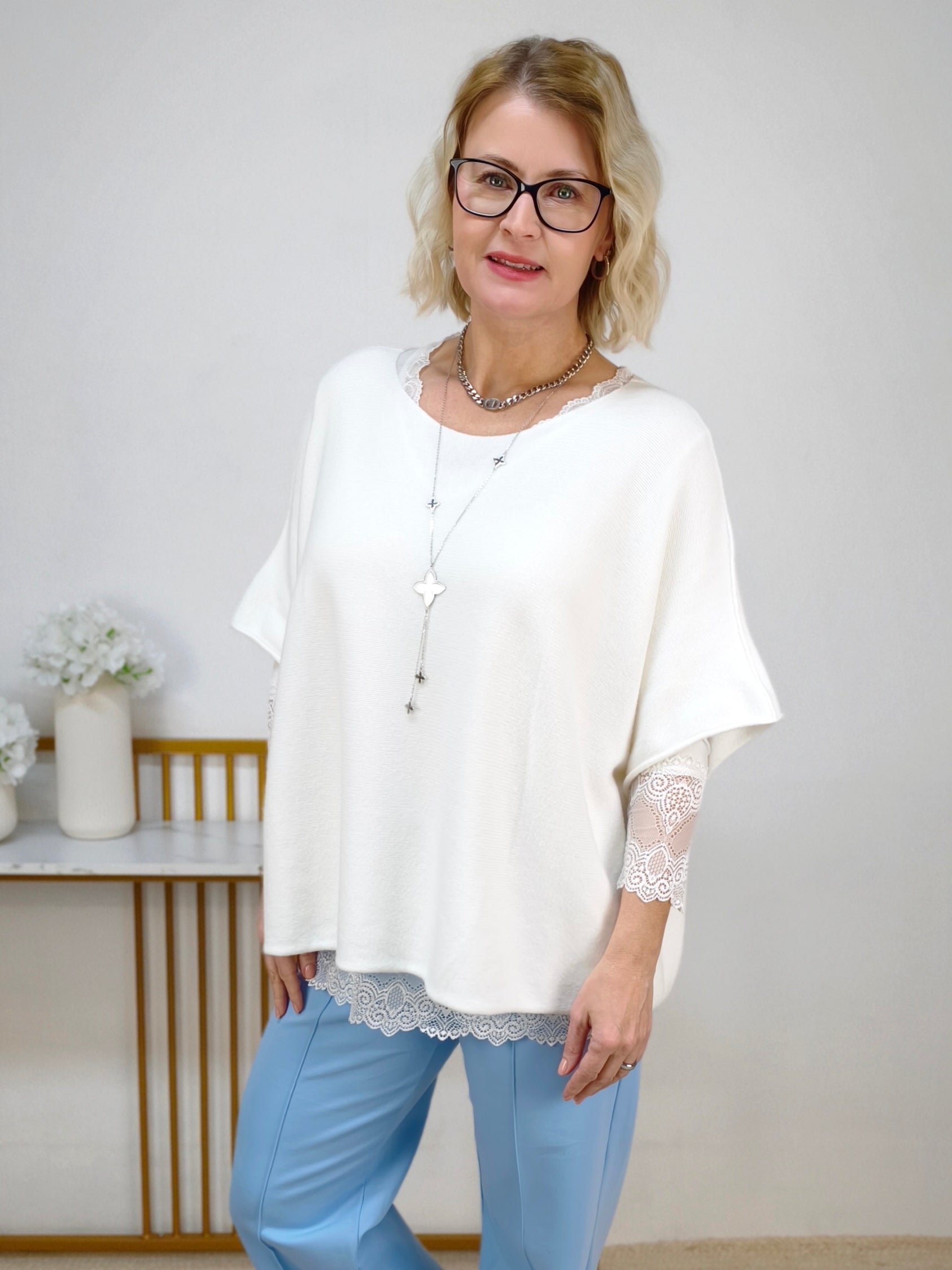 Pulli uni weiss kurzarm (38-44)