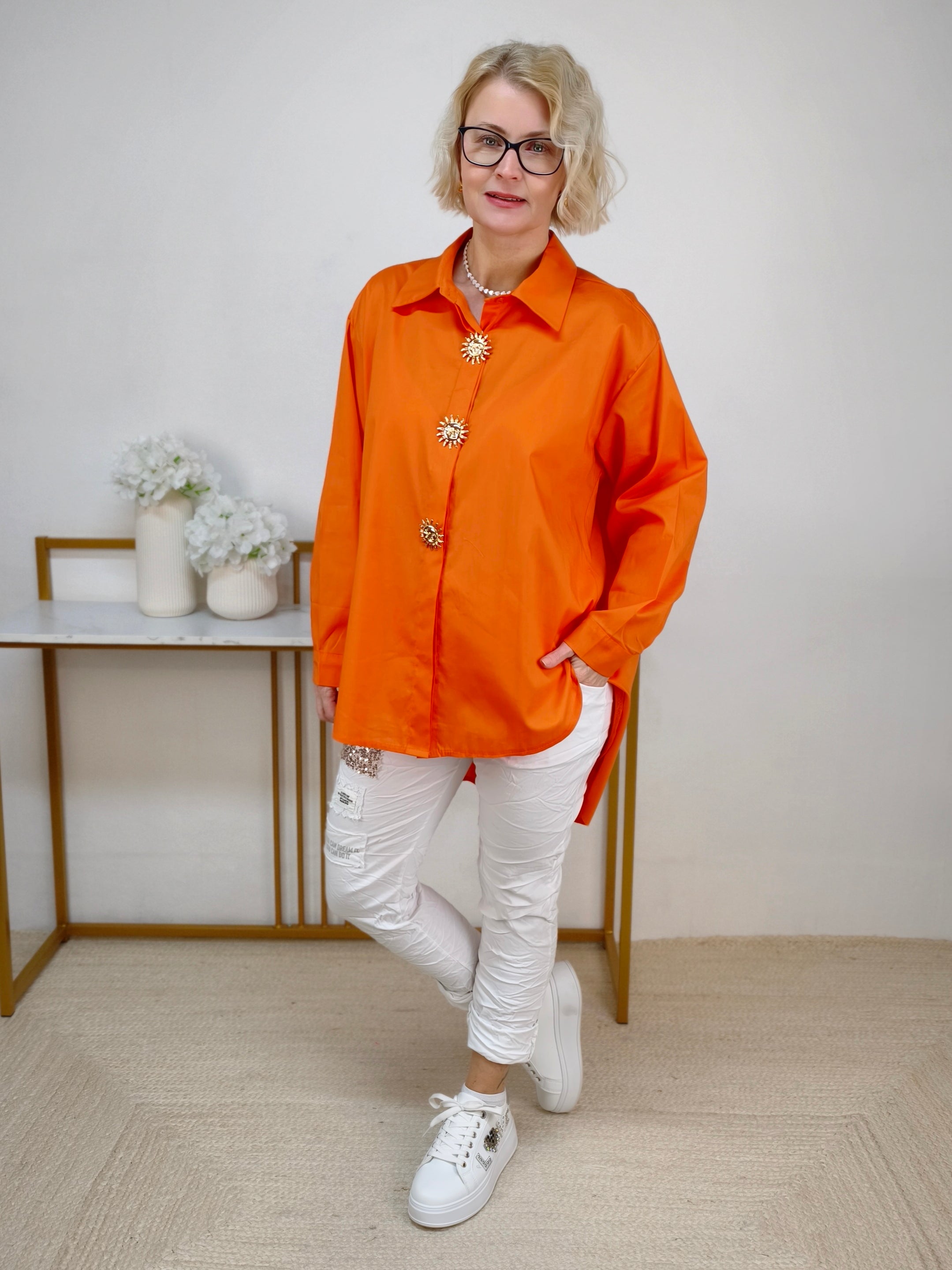 Hemdbluse "Sonne" in orange (40-44)