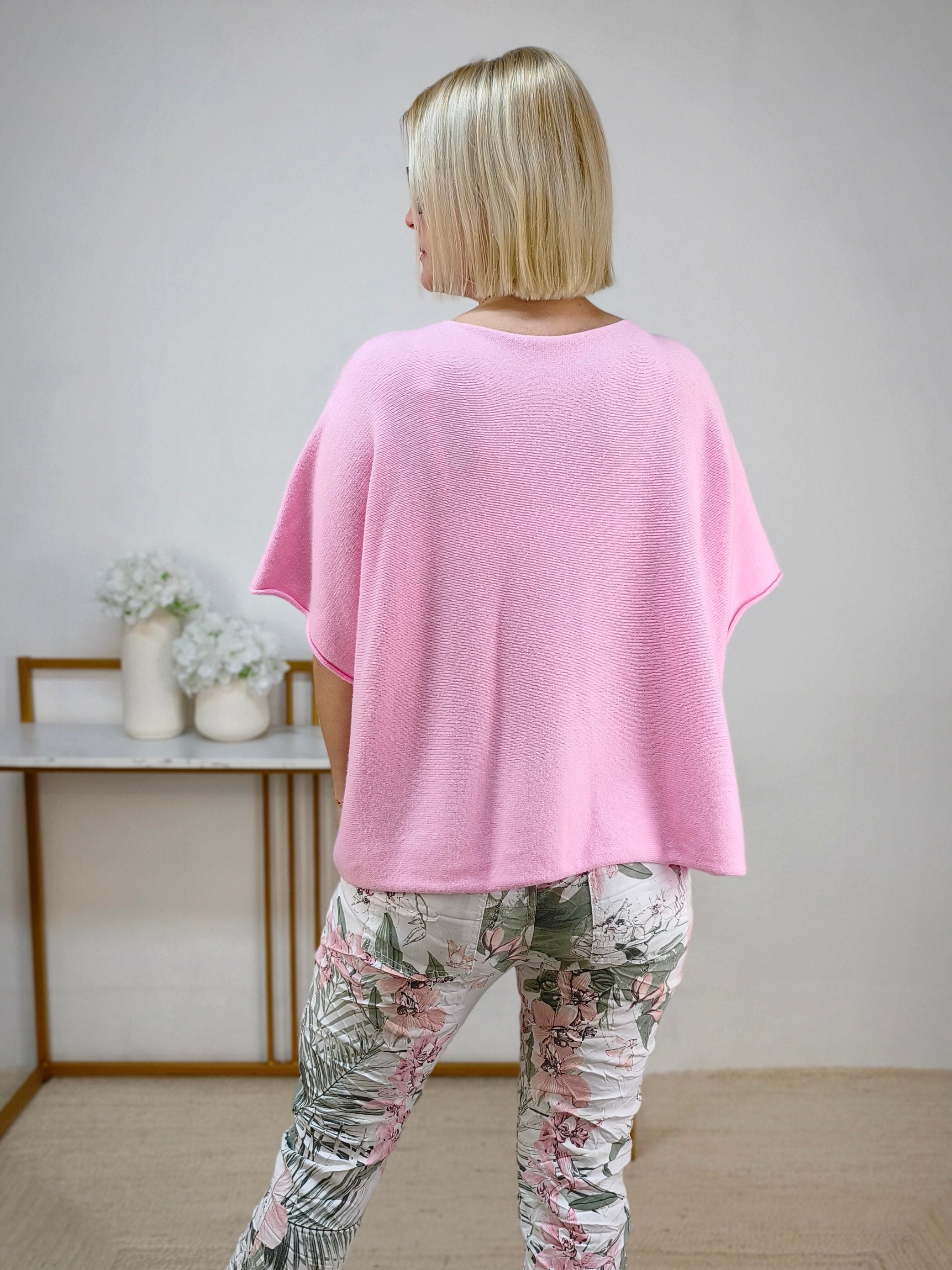 Pulli uni rosa kurzarm (38-44)