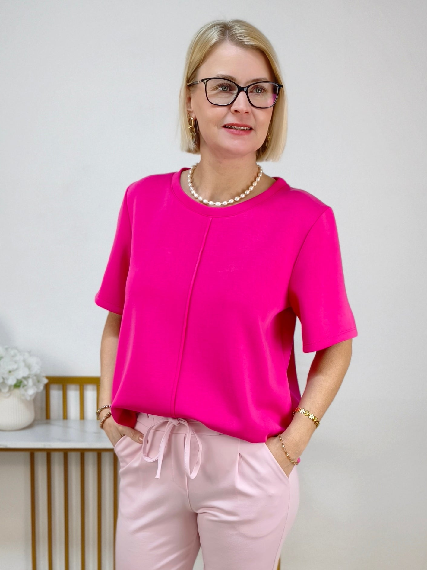 Shirt "Ines" uni pink (36-42)