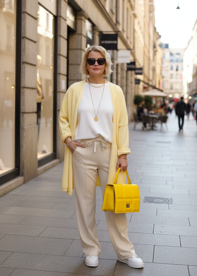 Stoffhose gerader Schnitt in beige (S - XL)