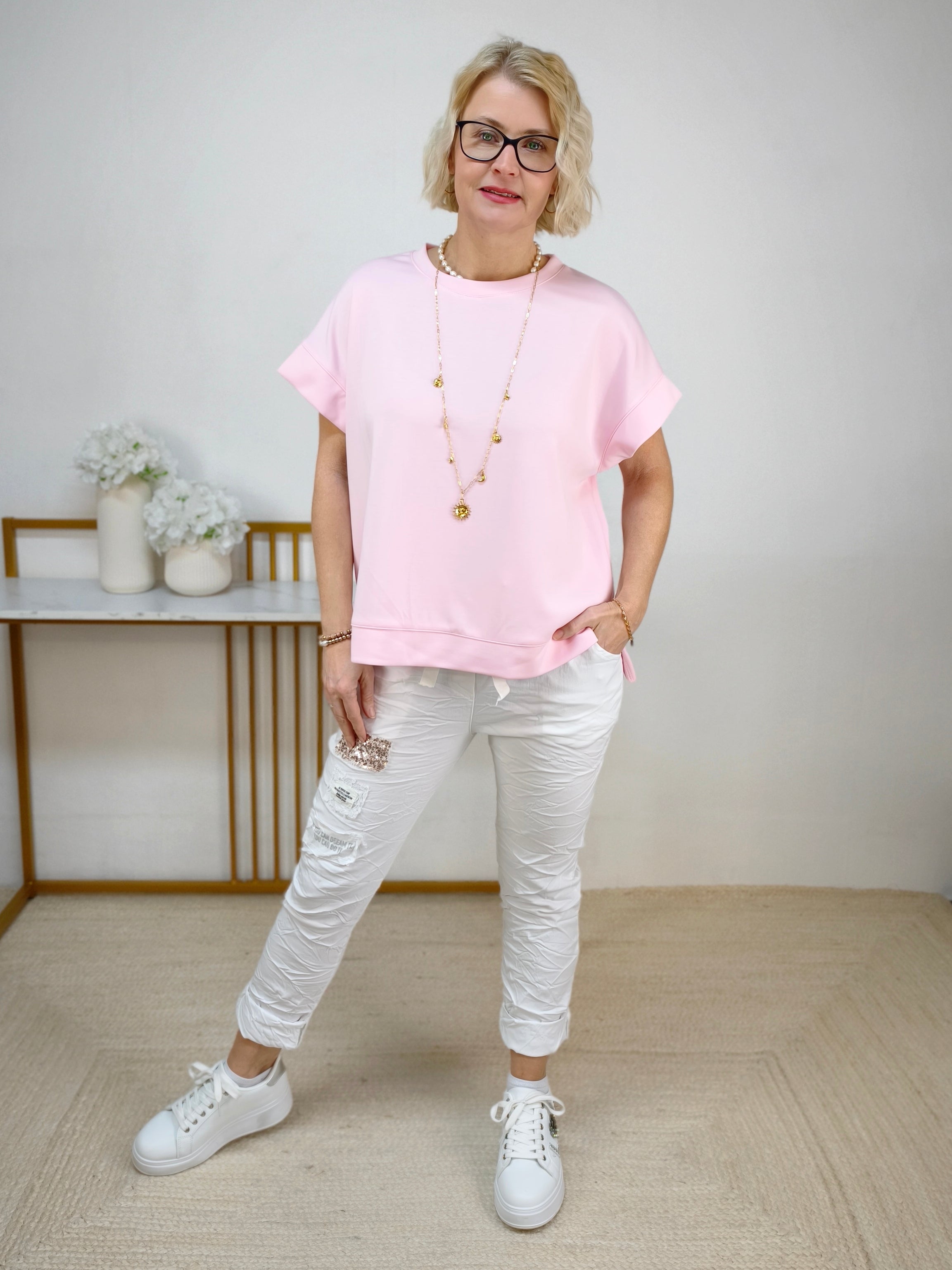 Damen Shirt "Ina" unifarben in rosa (38-44)