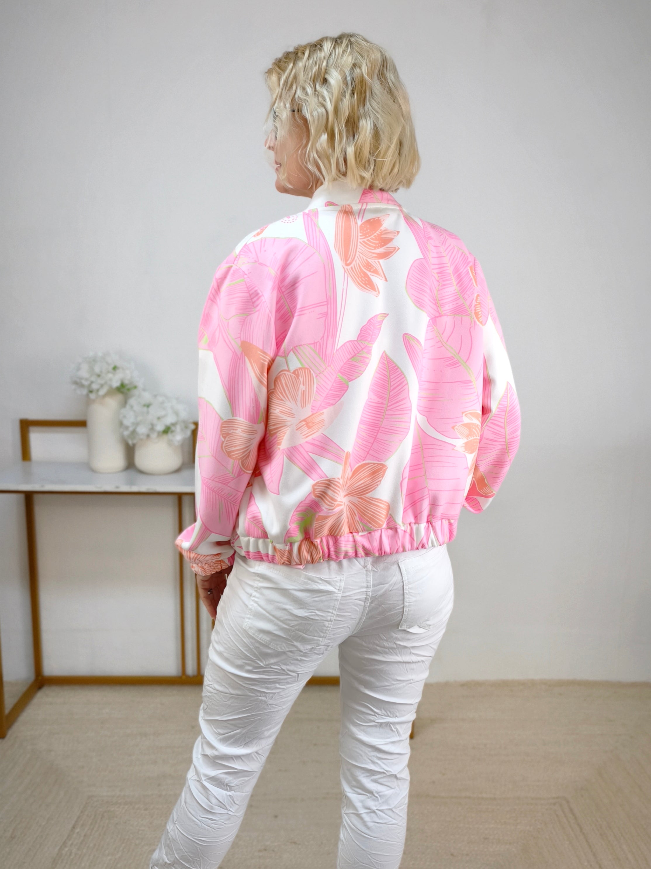 Kurzjacke "Vivien" weiss/rosa (36-42)