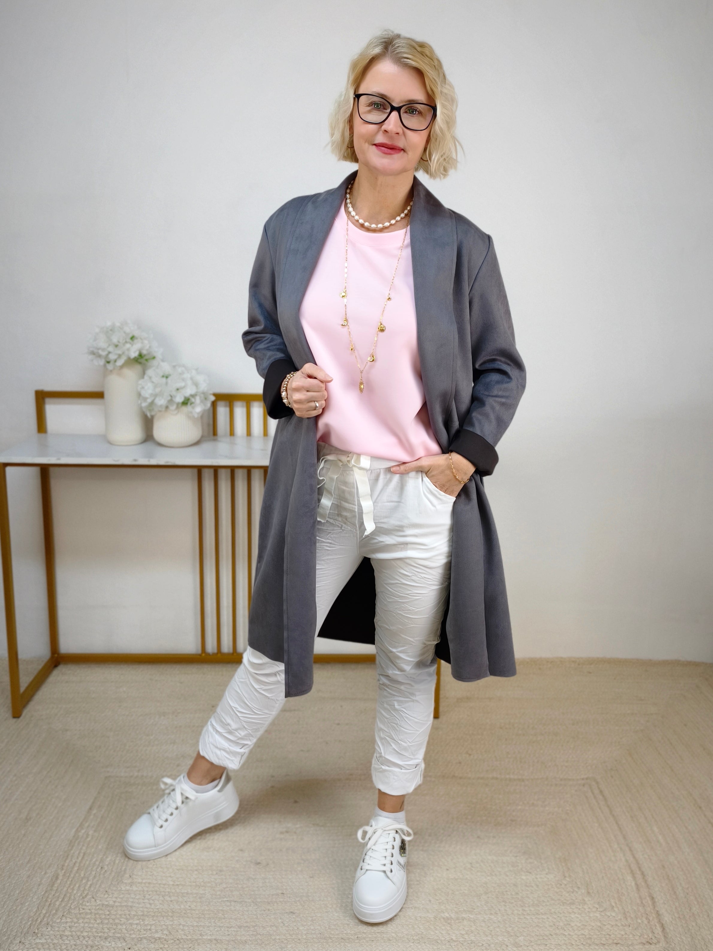 Leichter Mantel anthrazit (36-42)