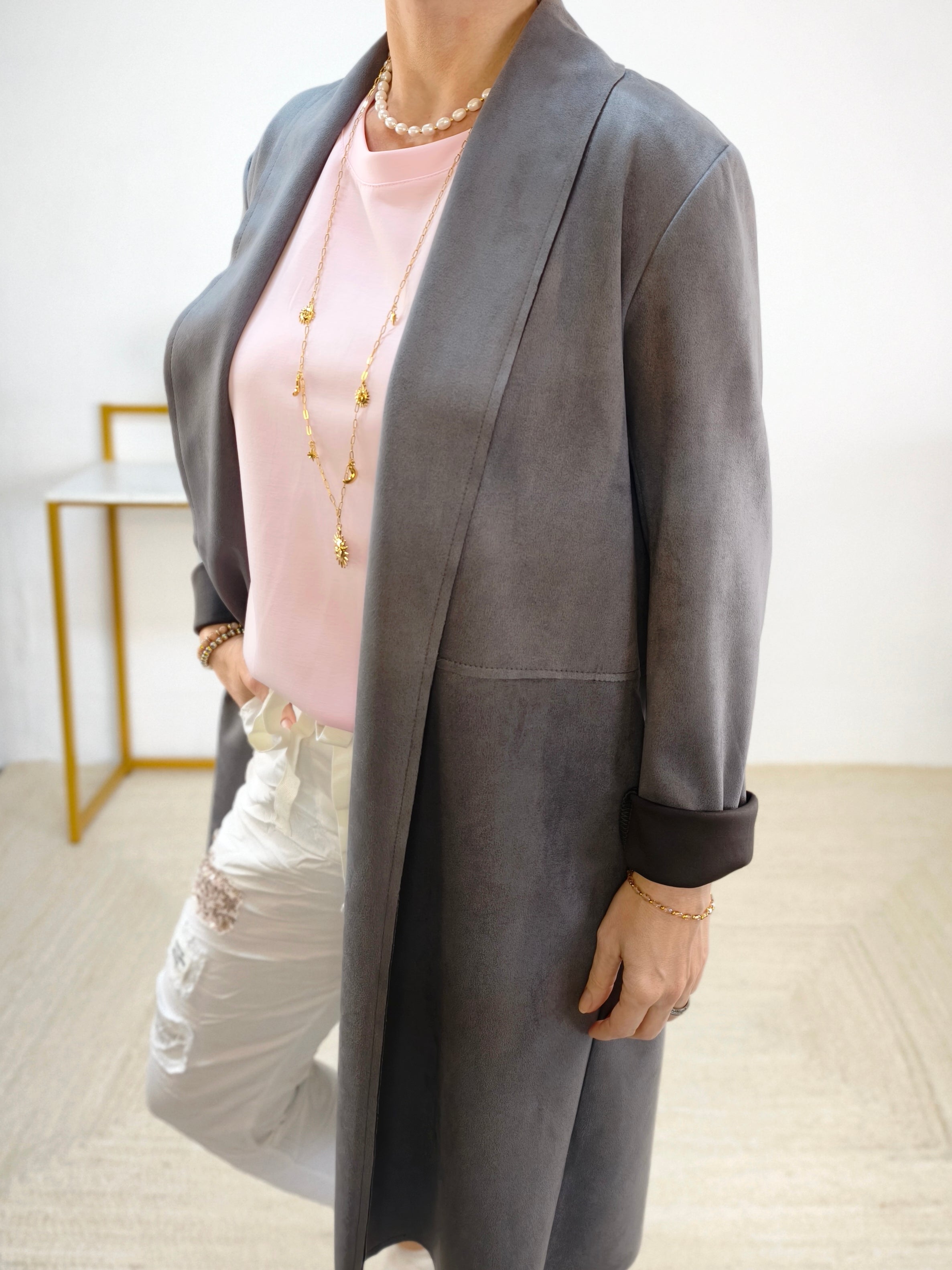 Leichter Mantel anthrazit (36-42)