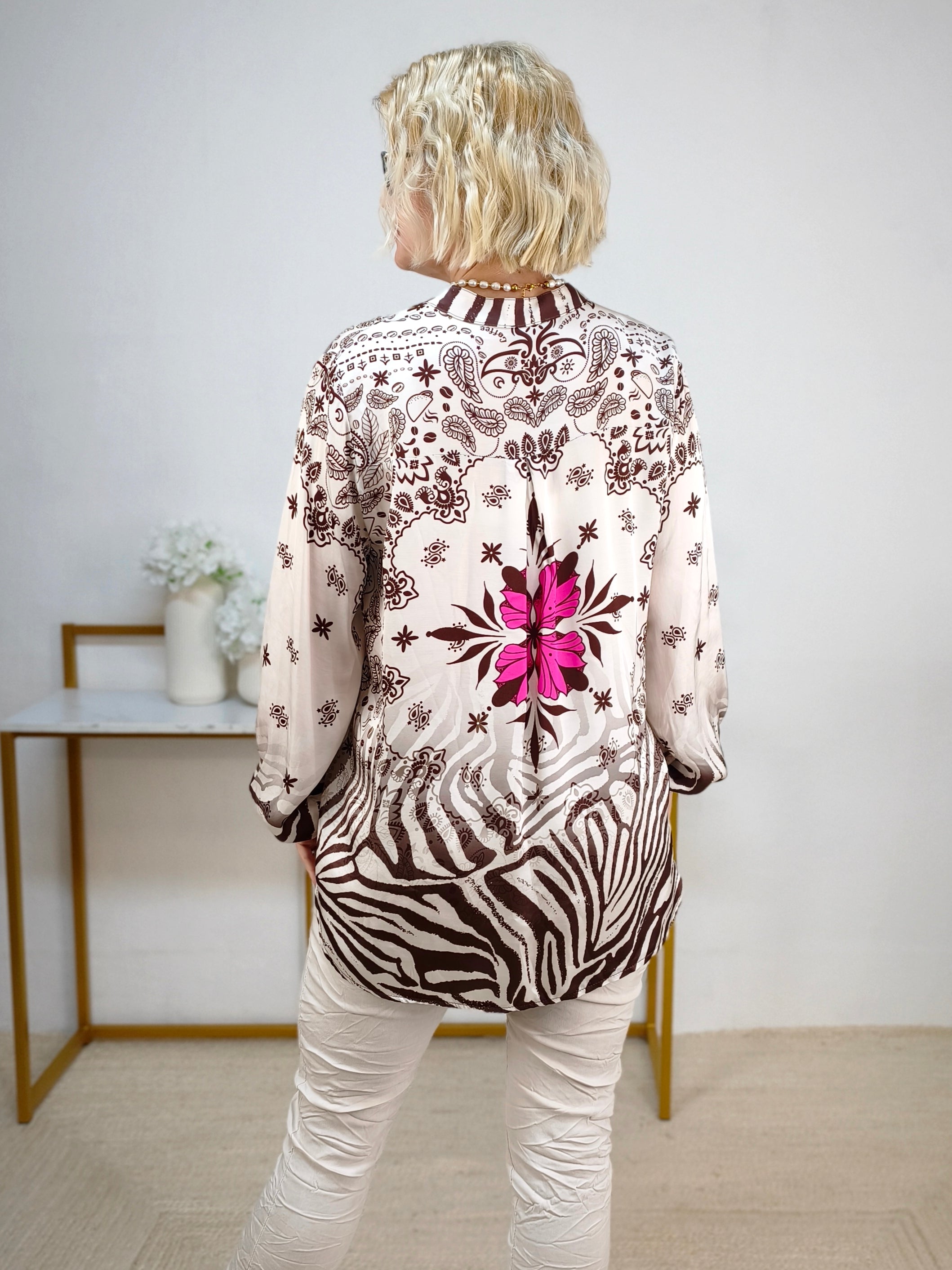 Bluse "Babe" beige/braun (36-42)