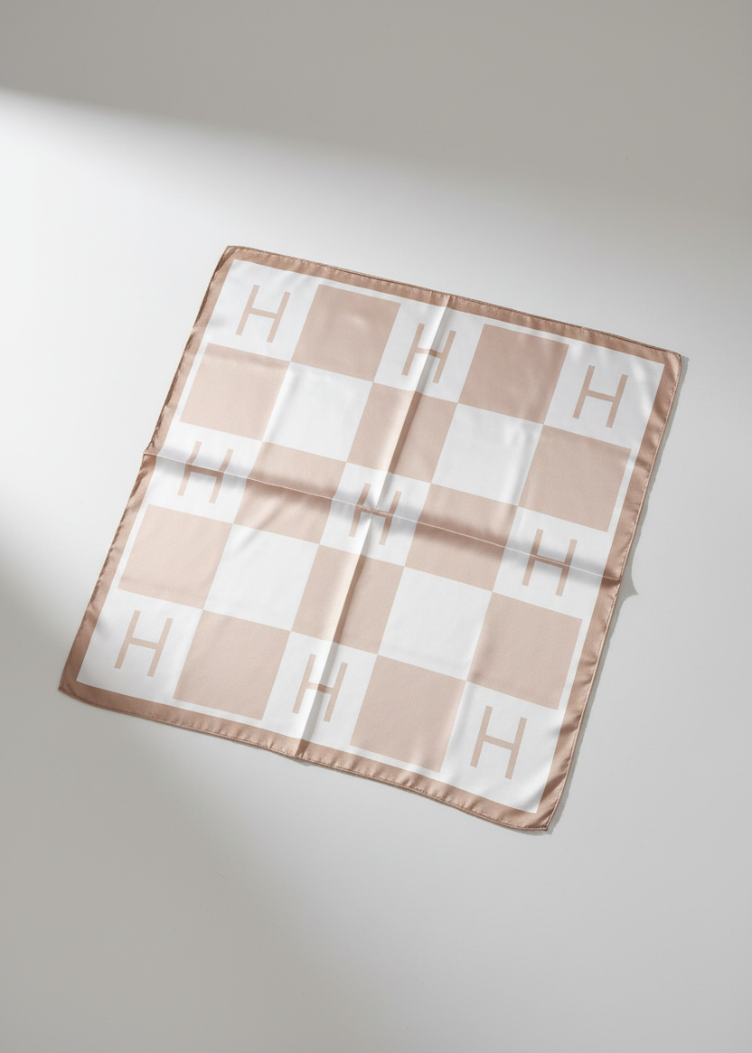 Leichtes Halstuch weiss/beige "H"