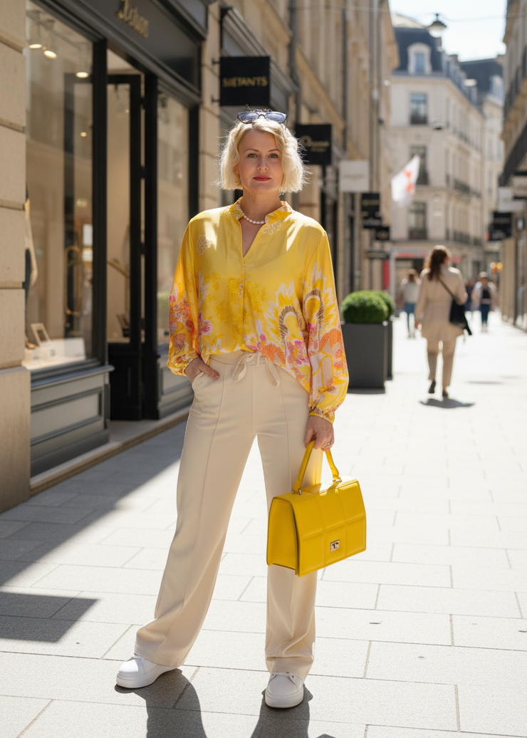 Bluse "Botanic" gelb (36-42)