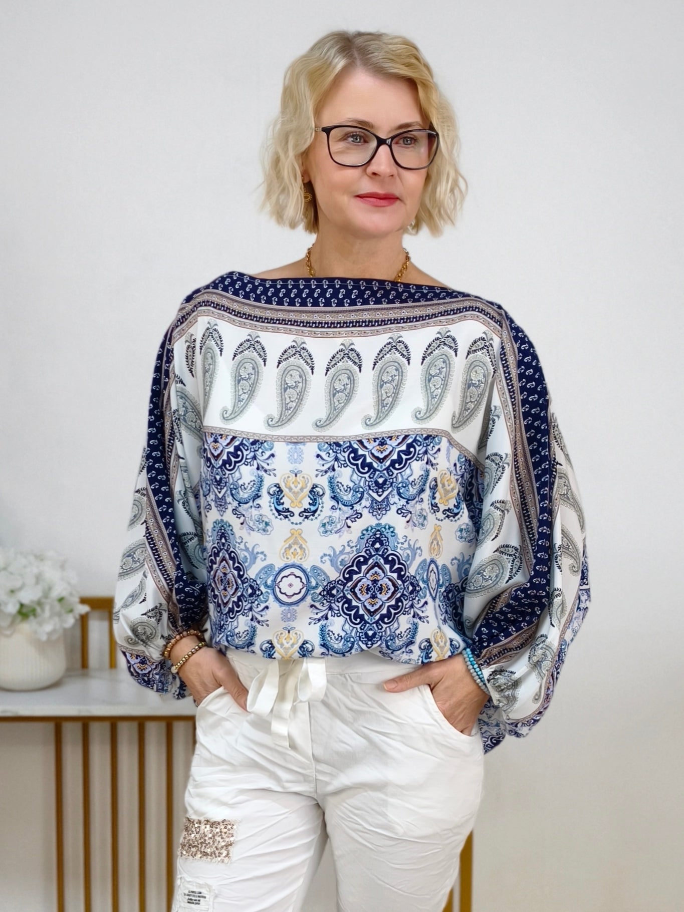 Tunika blau/weiss (38-42/44)