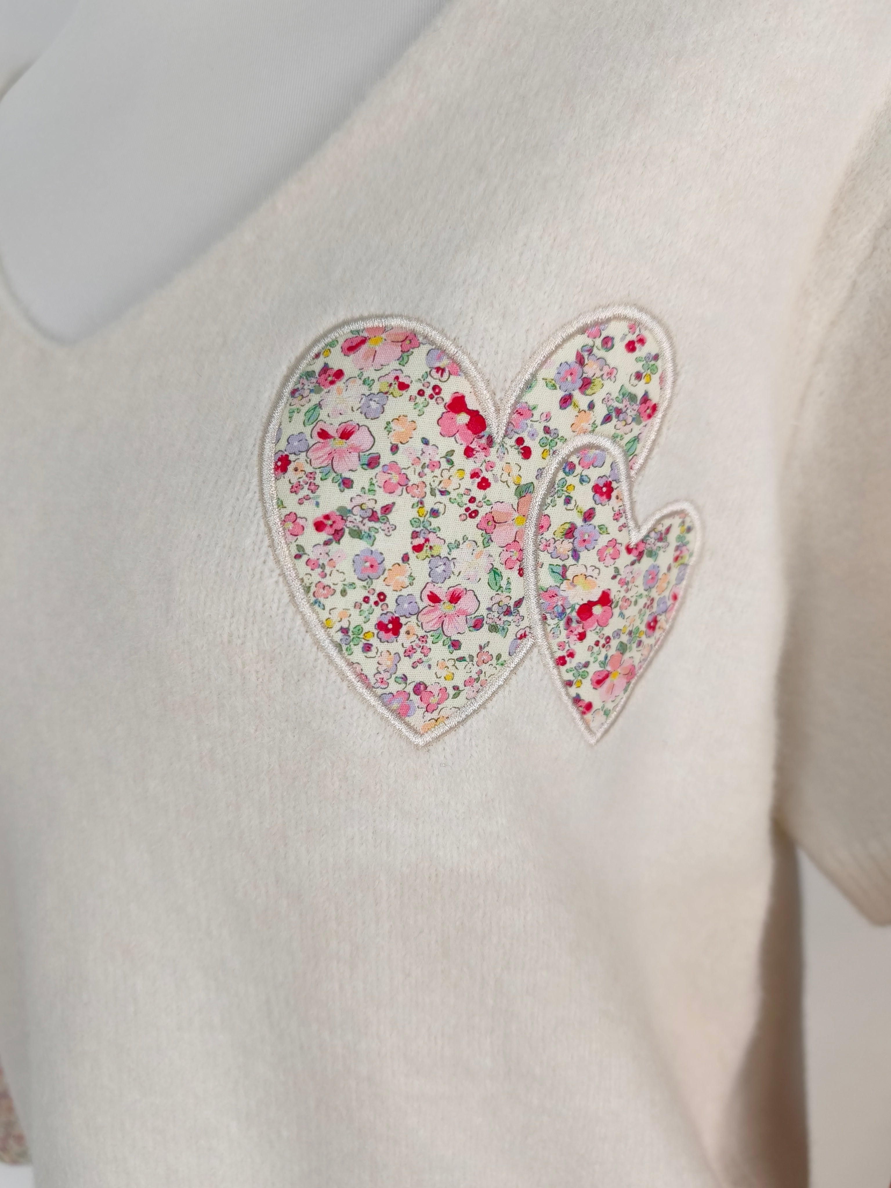 Pulli mit Blusenärmeln in hellbeige (38-42)