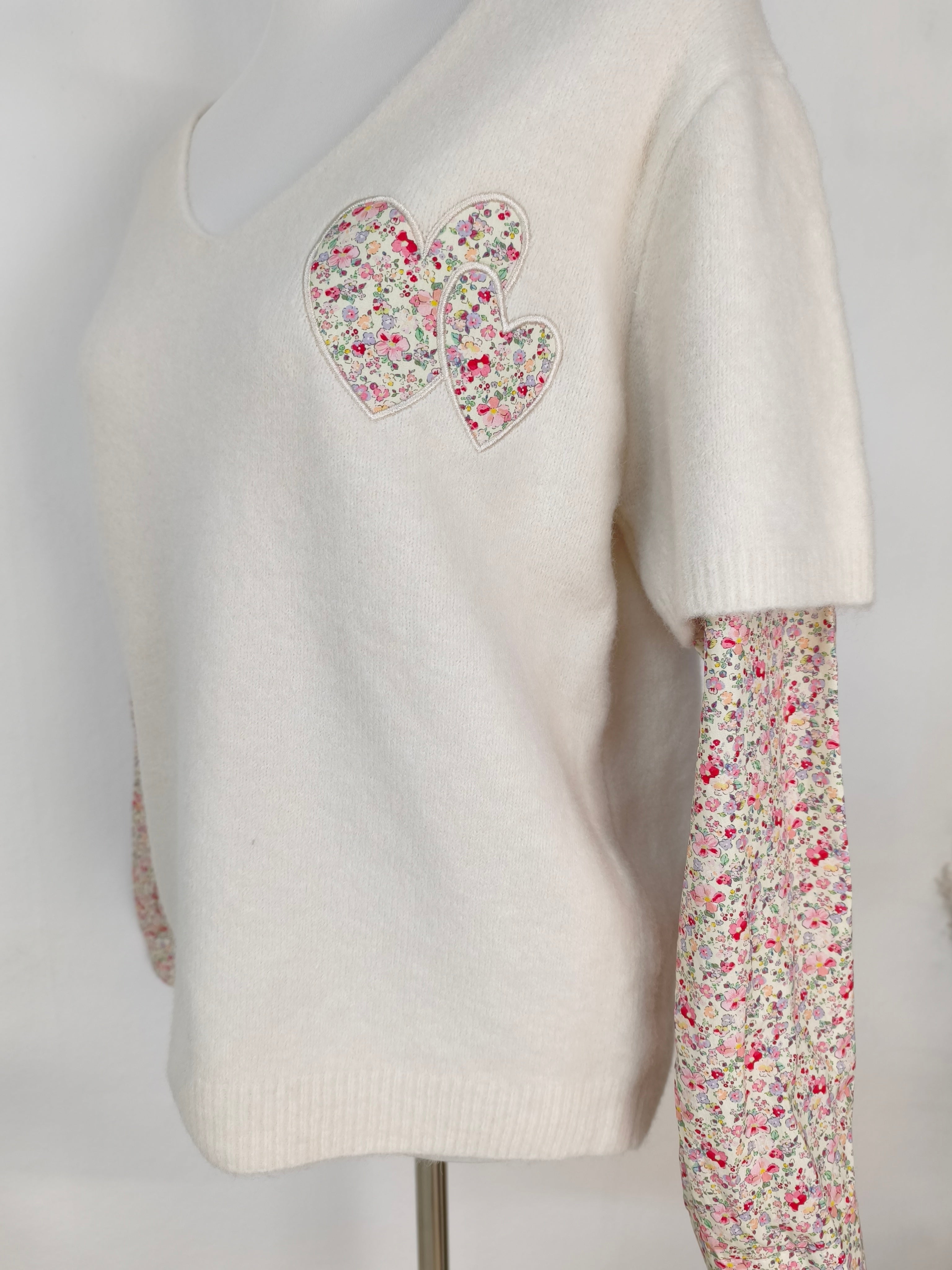 Pulli mit Blusenärmeln in hellbeige (38-42)