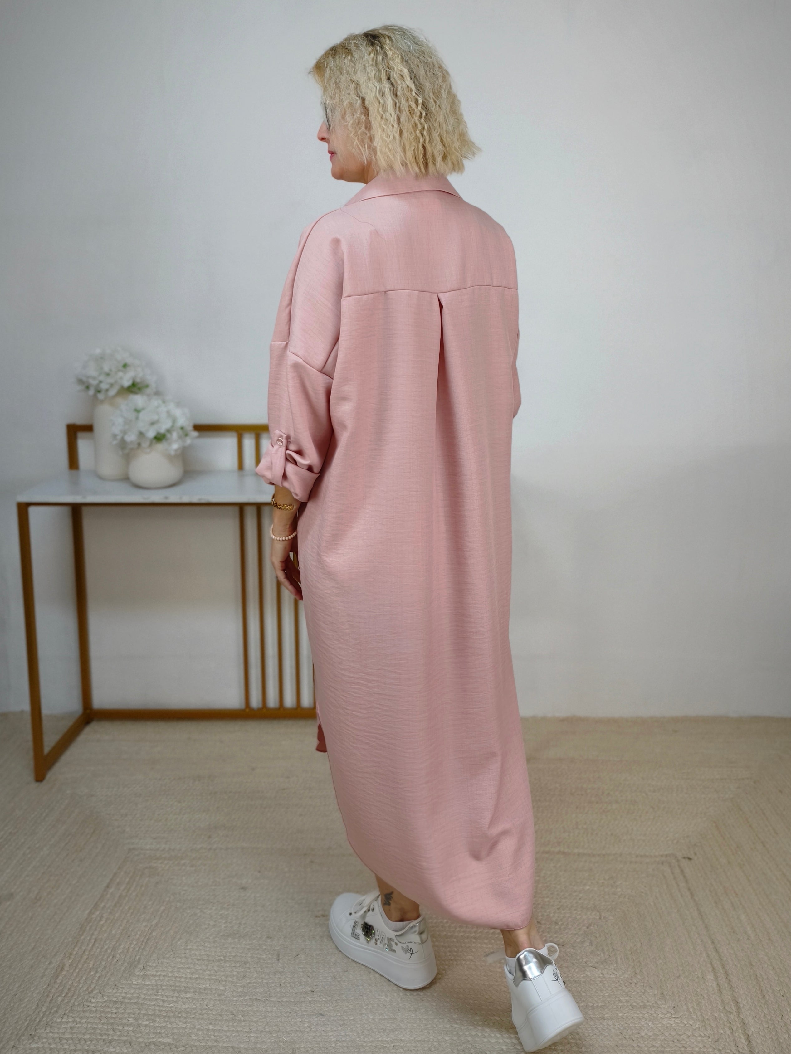 Hemdkleid einfarbig in altrosa (38-44)