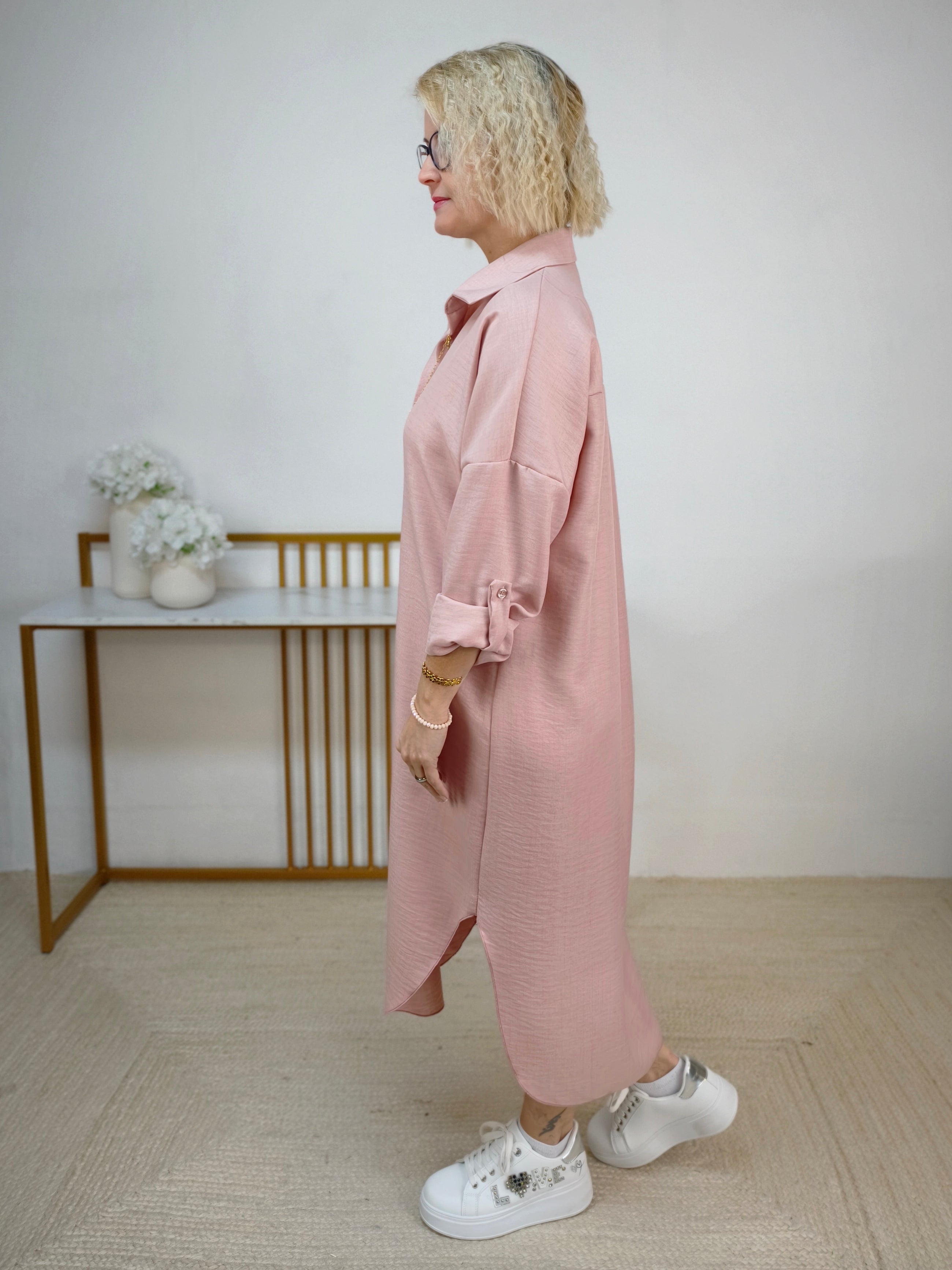 Hemdkleid einfarbig in altrosa (38-44)